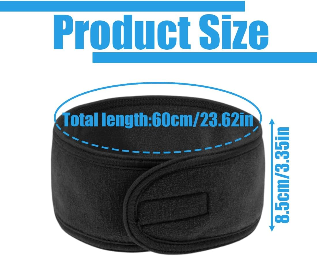 Pack of 3 Cosmetic Headband Terry Cloth Hair Protection Band with Fastening for Cosmetic Treatments Hair Protection for Make-Up, Sports, Yoga image number 2