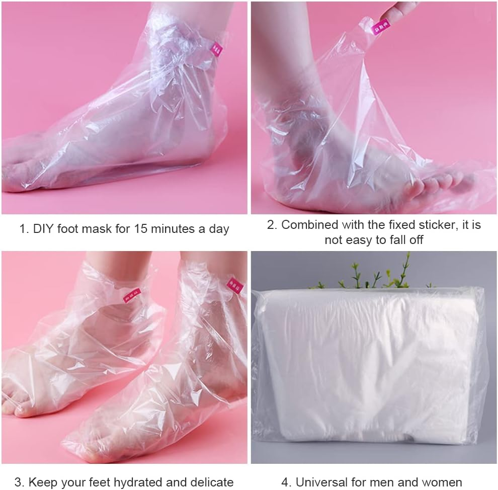 Disposable Foot Covers, Foot Covers, Plastic Socks, Plastic Disposable Boots, for Treating Feet with Warm Wax (Pack of 100) image number 4