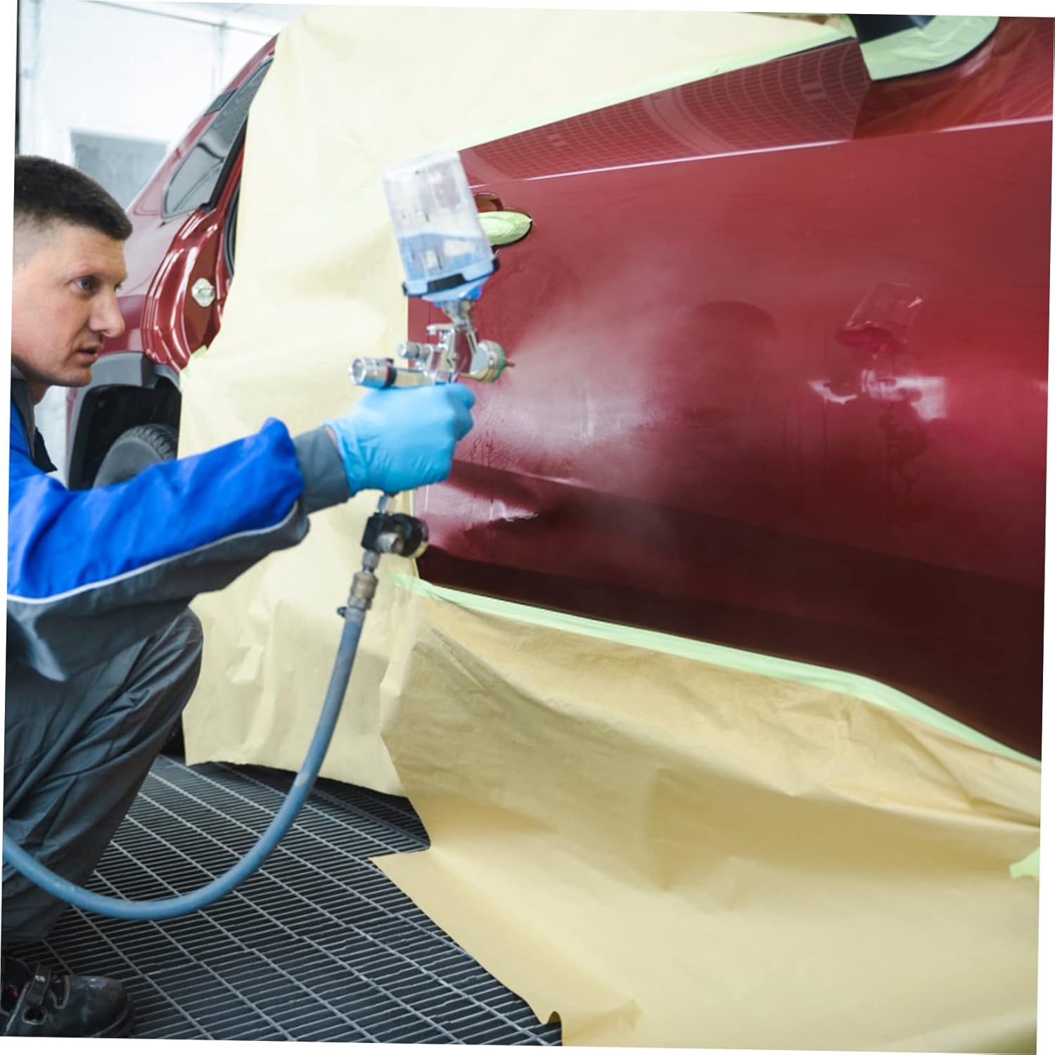 HOMSFOU Masking Paper Paint Masking Paper for Car Wall Floor Protection 50Cm X 13M Roll for Painting and DIY Projects image number 1