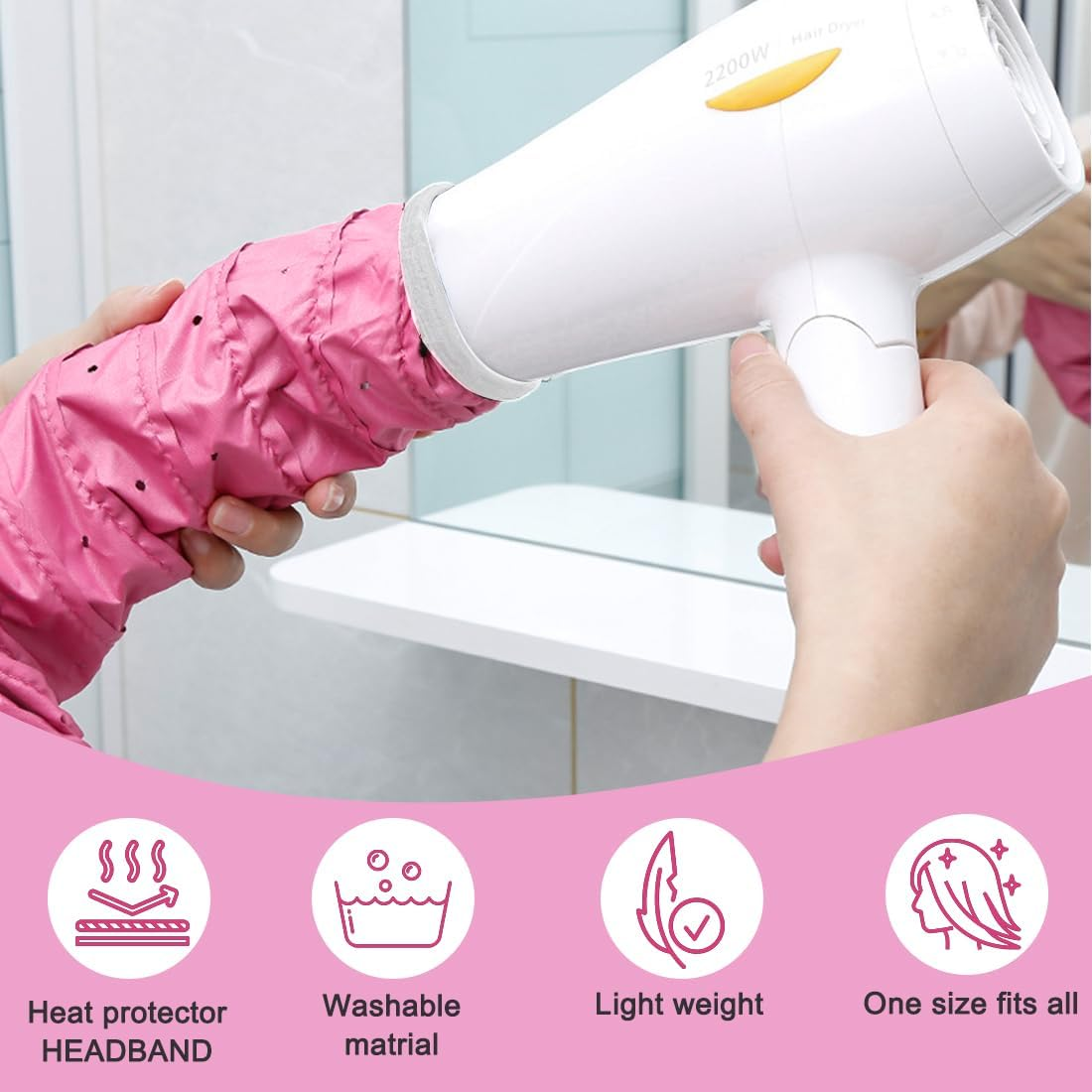 PNPGDYK Attachment for Hair Dryer, Helmet Drying Cap for Hair, Hair Dryer with Elastic Band for Hair Dryer Hood Attachment, for Women and Girls, Wet, Thick Hair image number 4