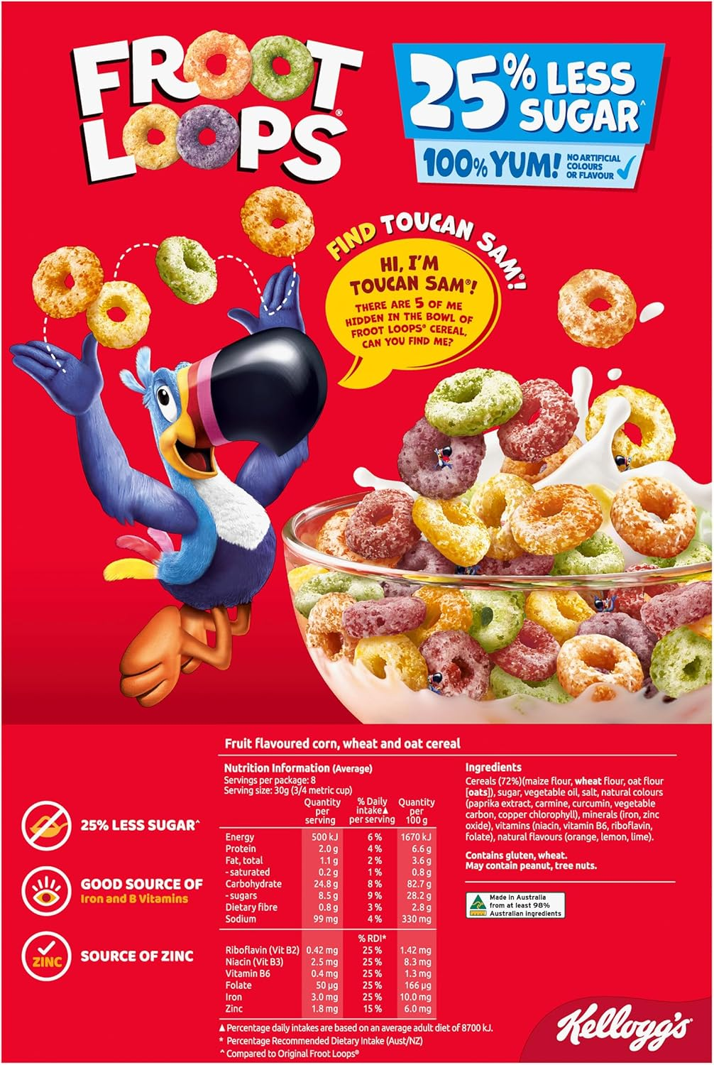 Kellogg'S Froot Loops Less Sugar Breakfast Cereal, 265 G image number 5