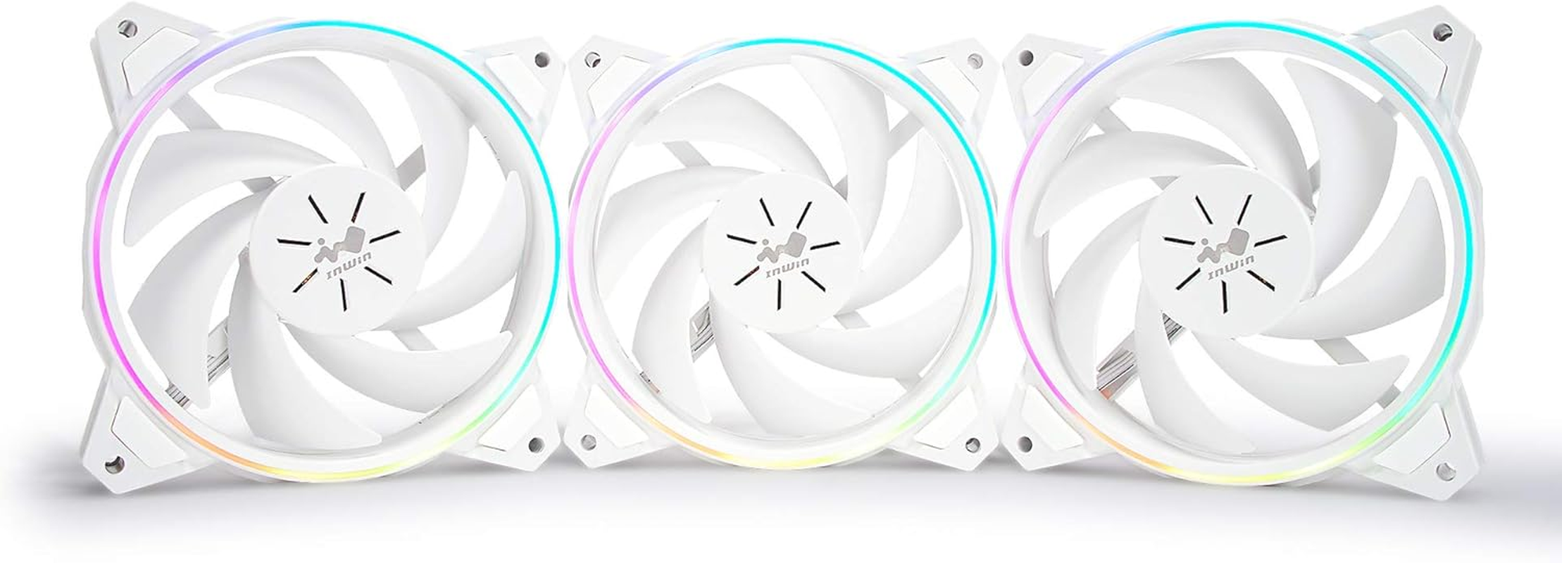 IN WIN Sirius Pure ASP120 RGB Fan Kit, 3-Pack, White, Desktop Compatible image number 4