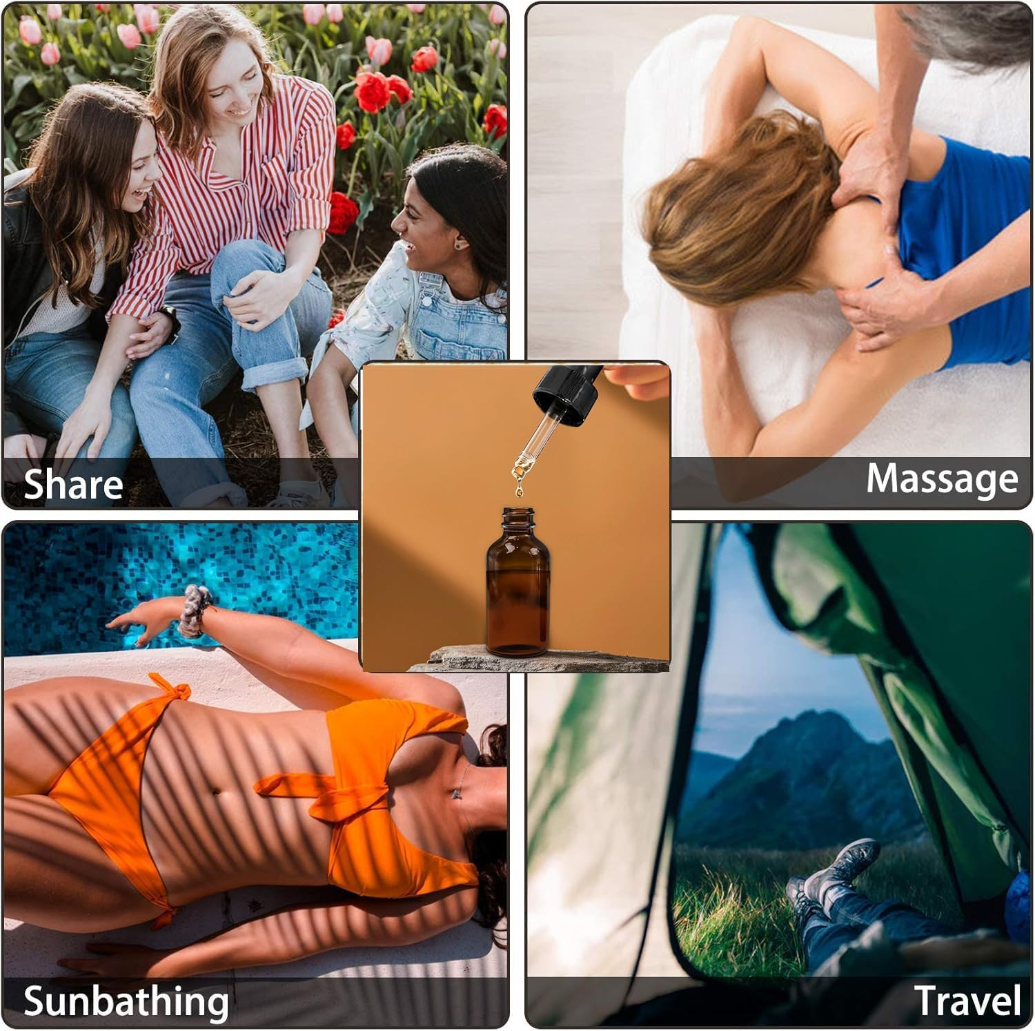 2 Pcs Amber round Reusable 30 Ml with Droppers Glass Bottles, Bottles for Essential Oil Blends, Perfumes, Aromatherapy and Chemistry Lab image number 4