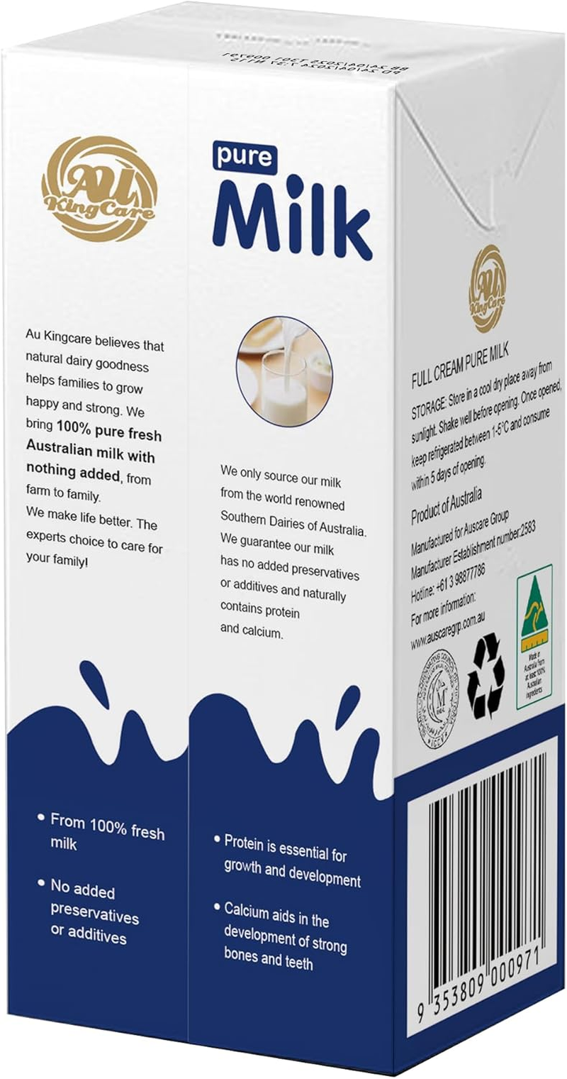 Au Kingcare Pure Full Cream Milk 200Ml*24 Boxes/Carton