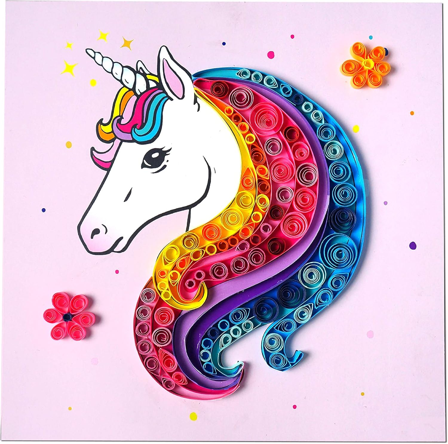 C.S.KIDS PQ01 C.S DIY Arts & Crafts Gifts &ndash; Unicorn| 3D Quilling Design Kits for Kids, Make Art (Paper Strips & Tools Included)