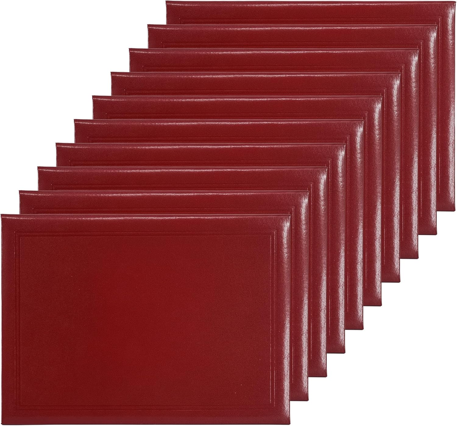 Graduationmall Diploma Cover Certificate Holder Graduation Covers for A4 Paper Classic Smooth Black 5Pcs image number 2