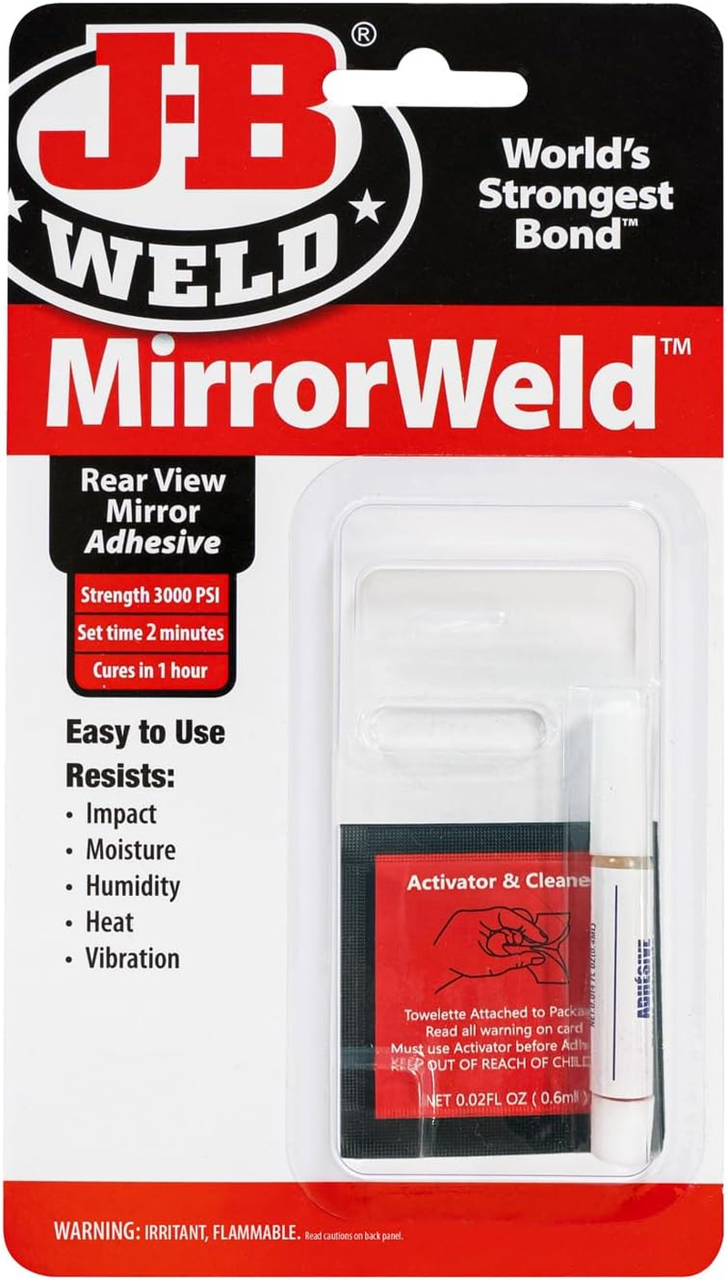 JB Weld Mirrorweld Mirror Adhesive and Accelerator, 0.2 + 0.2 Oz