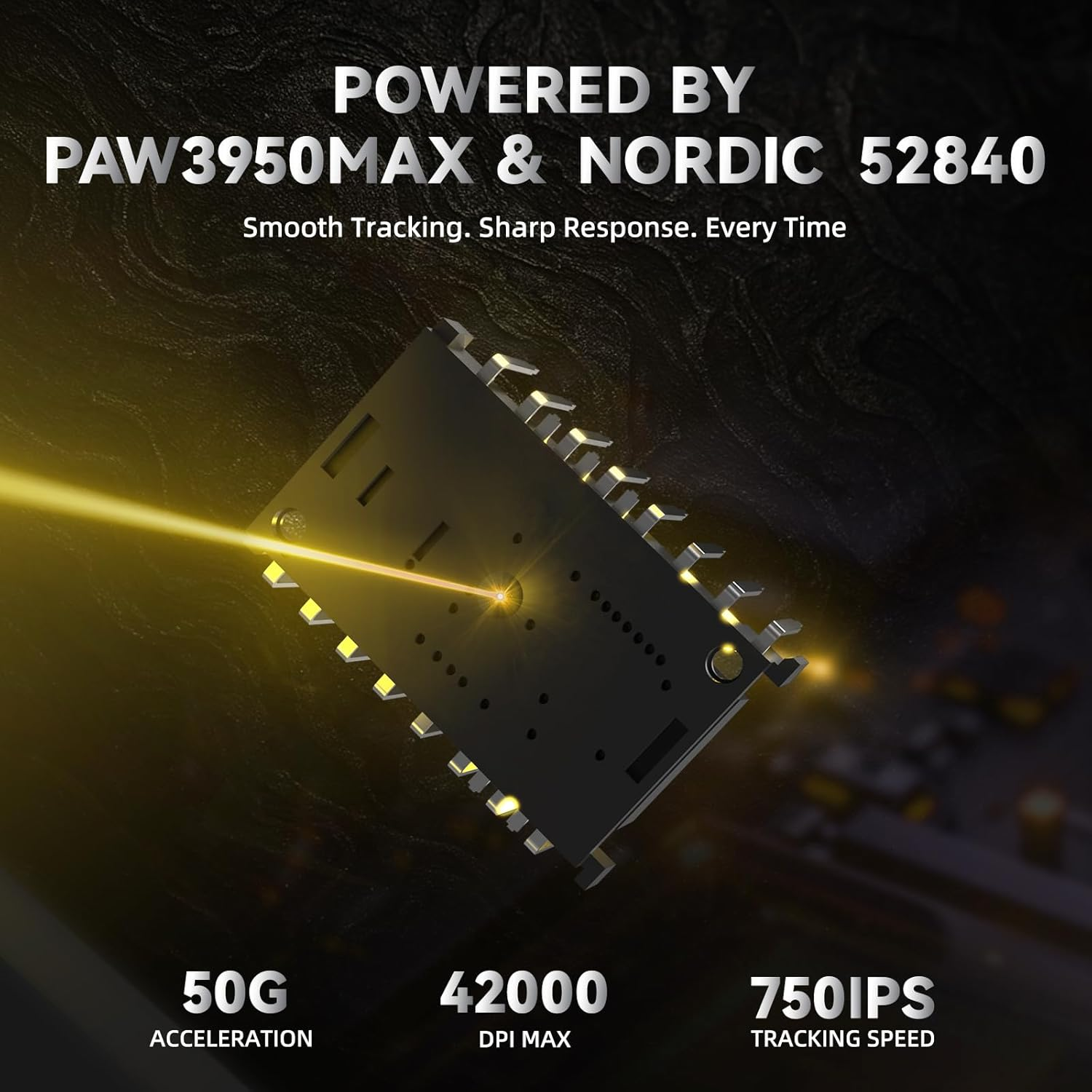 ATTACK SHARK R11 Ultra 8K Carbon Fiber Wireless Gaming Mouse,Paw3950 MAX Sensor,49G Ultra-Lightweight,Nordic 52840 MCU Chip,42000 Dpi,Wired/Bt/2.4Ghz Wirelss Programmable Mouse for Pc/Mac(Ink)