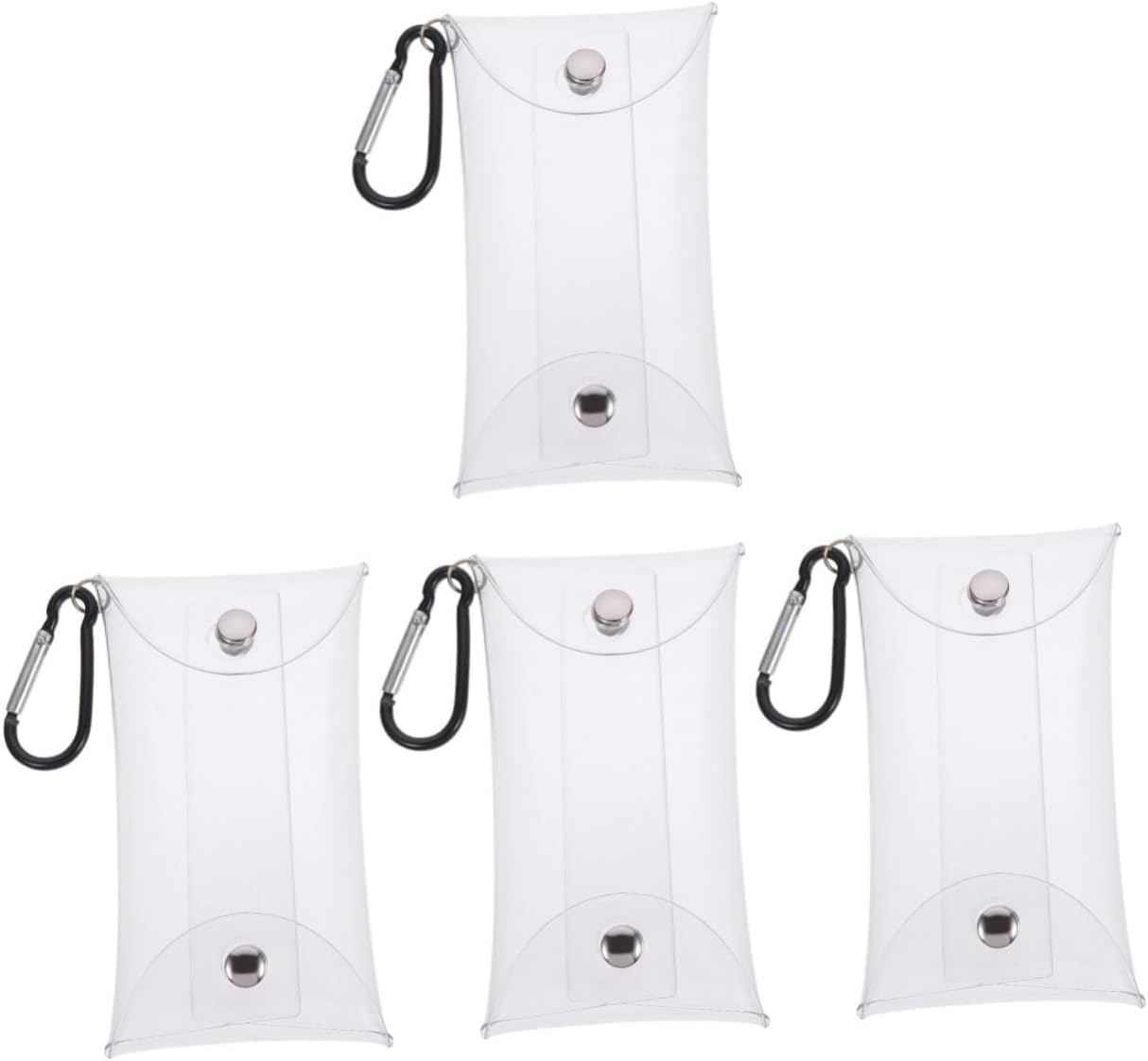 SHERCHPRY 4Pcs Coin Purse See through Keys Bag for Women Small Change Purse Hanging Hook for Travel Toiletries