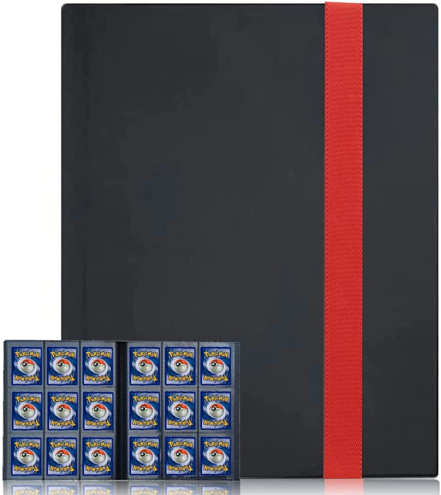 FOME 540 Pockets Card Binder Holder, 9-Pocket PU Leather Trading Card Album with 30 Sheets, Band Closure Carrying Case for Yugioh MTG and Other TCG image number 5