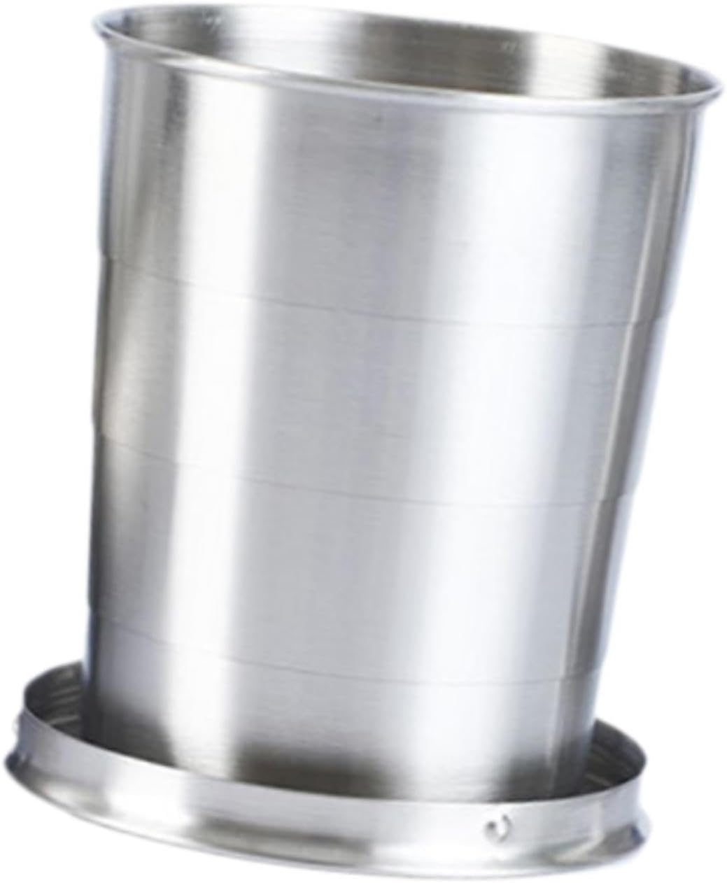 Eigell Collapsible Mug Telescopic Stainless Steel Mug Tough with Keychain Reusable Folding Mug Metal Cup for Water Camping Hiking image number 3