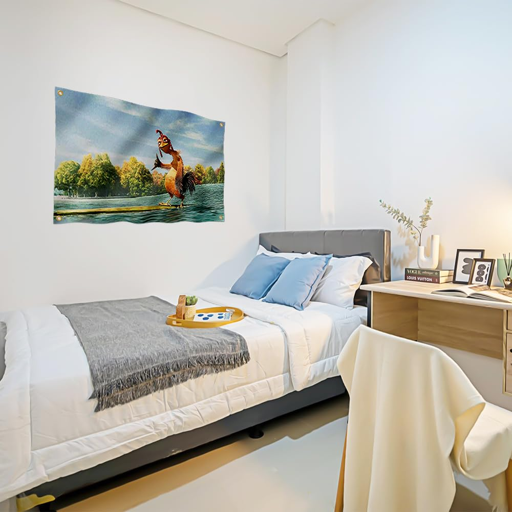 Chicken Joe Flag 3X5Ft Funny Cool Flag Banner Surf'S up Vibrant Colors for College Dorm Room Decorations Double Sewing Edges and 4 Shiny Brass Grommets (3X5Ft) image number 1