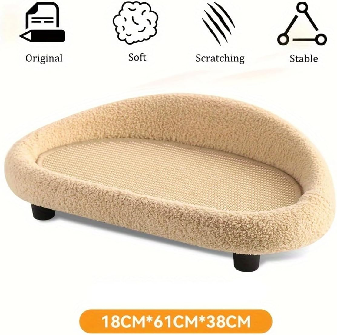 AIMALL 19.7 Inch Cat Scratching Board and Sofa - Integrated Sisal Cat Claw Pad with Comfortable Velvet Nest, Scratch-Resistant Cat Furniture image number 1