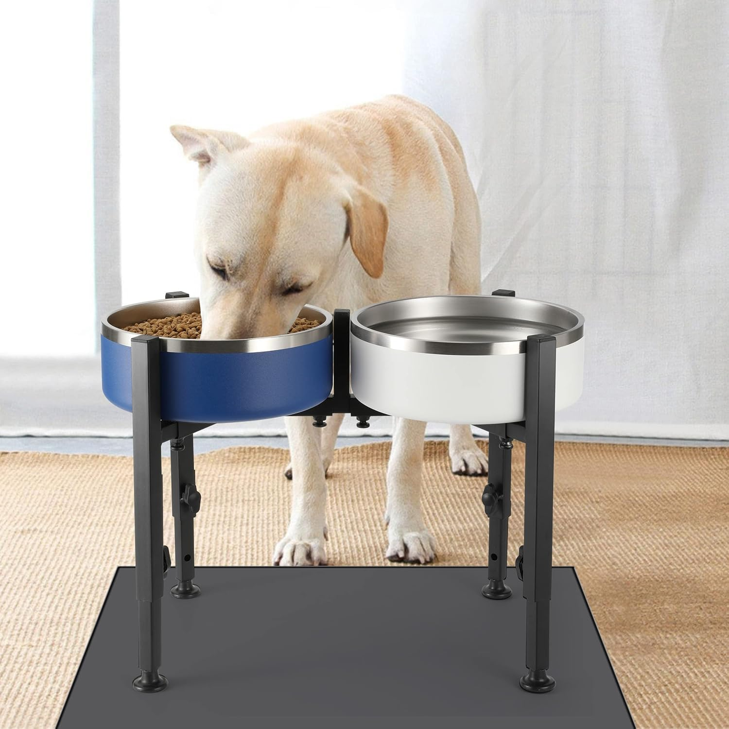 Dog Bowl Stand,Adjustable Elevated Dog Bowl Stand,2-In-1 Design Metal Dog Bowl Stand Adjustable Wide 7-11" Heights 7-12" for Large, Medium and Small Dogs(Bowl Not Included) image number 1