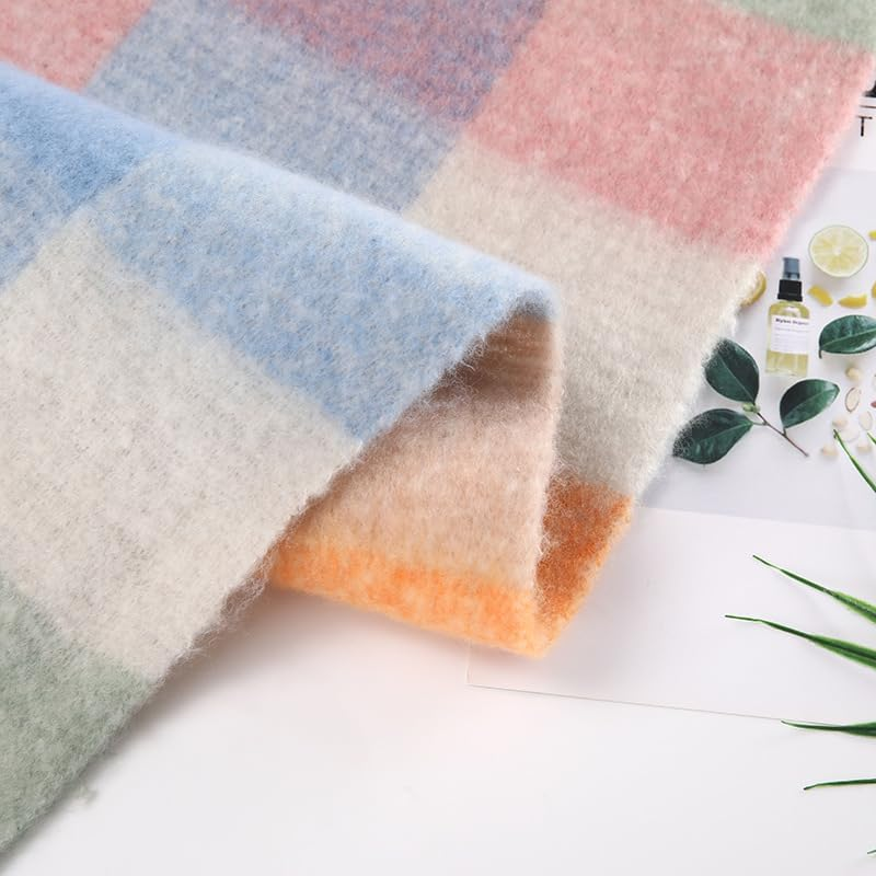 Chunky Winter Scarfs for Women Cold Weather Warm Knit Thick Plaid Scarf Long Large Oversized Checked Scarves