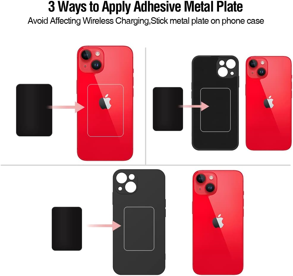 [8 Pack] Magnetic Car Mount Holder Metal Plates, TIQUS 40X58Mm Black Rectangle Universal Replacement Mount Metal Plate Kit with Adhesive for Magnetic Car Mount Cell Phone Holder image number 1