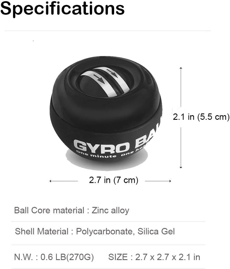 GOZATO Auto-Start Wrist Power Gyro Ball, Wrist Strengthener and Forearm Exerciser for Stronger Arm Fingers Wrist Bones and Muscle with LED Lights image number 1