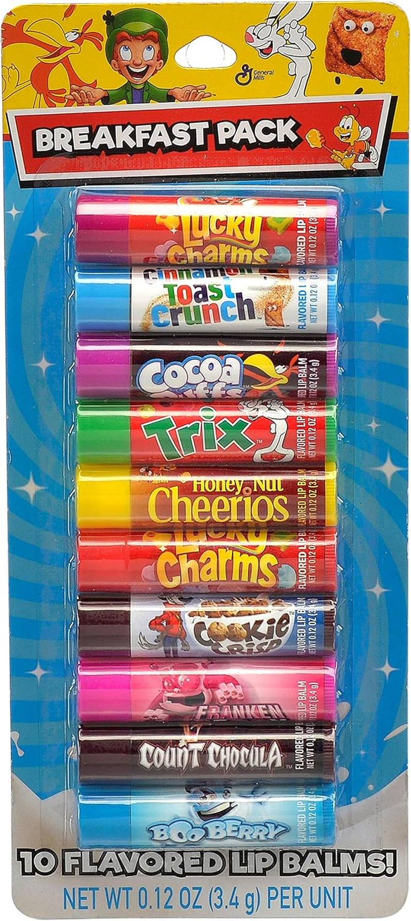 Taste Beauty (1) Lip Balm Party Pack - General Mills Breakfast Cereals - 10Pc General Mills Cereal Flavored Lip Balm Sticks - 0.12 Oz Each Stick image number 1