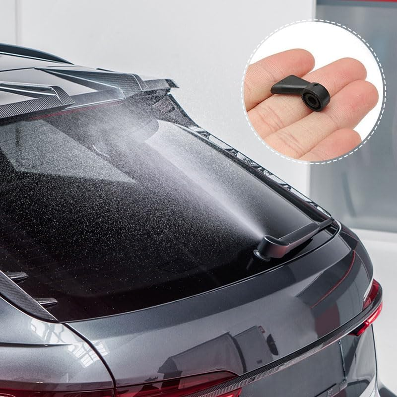 4 PCS Rear Windshield Washer Nozzles, Universal 2-Hole Spray Jet Adjuster Kit with Even Water Discharge, Compatible with Audi A1 A3 A6 Q3 Q5 Q7 S4 SQ5 Models, Durable ABS Plastic