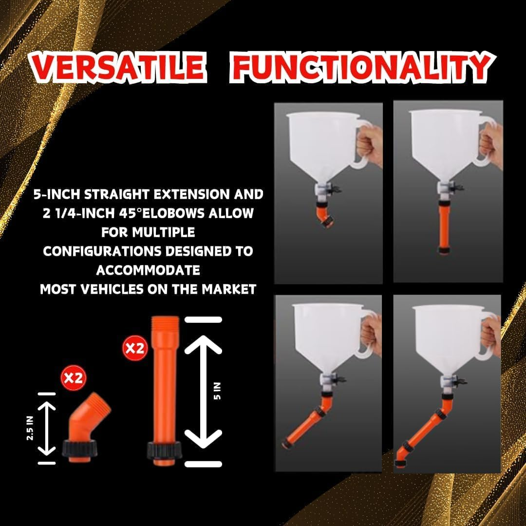No-Spill Coolant Funnel Kit, Spill Proof Funnel Bleeder with Adapters Valve Switch and Handle, Car Coolant Refill Tool, Universal Fitment Applicable to Any Vehicle