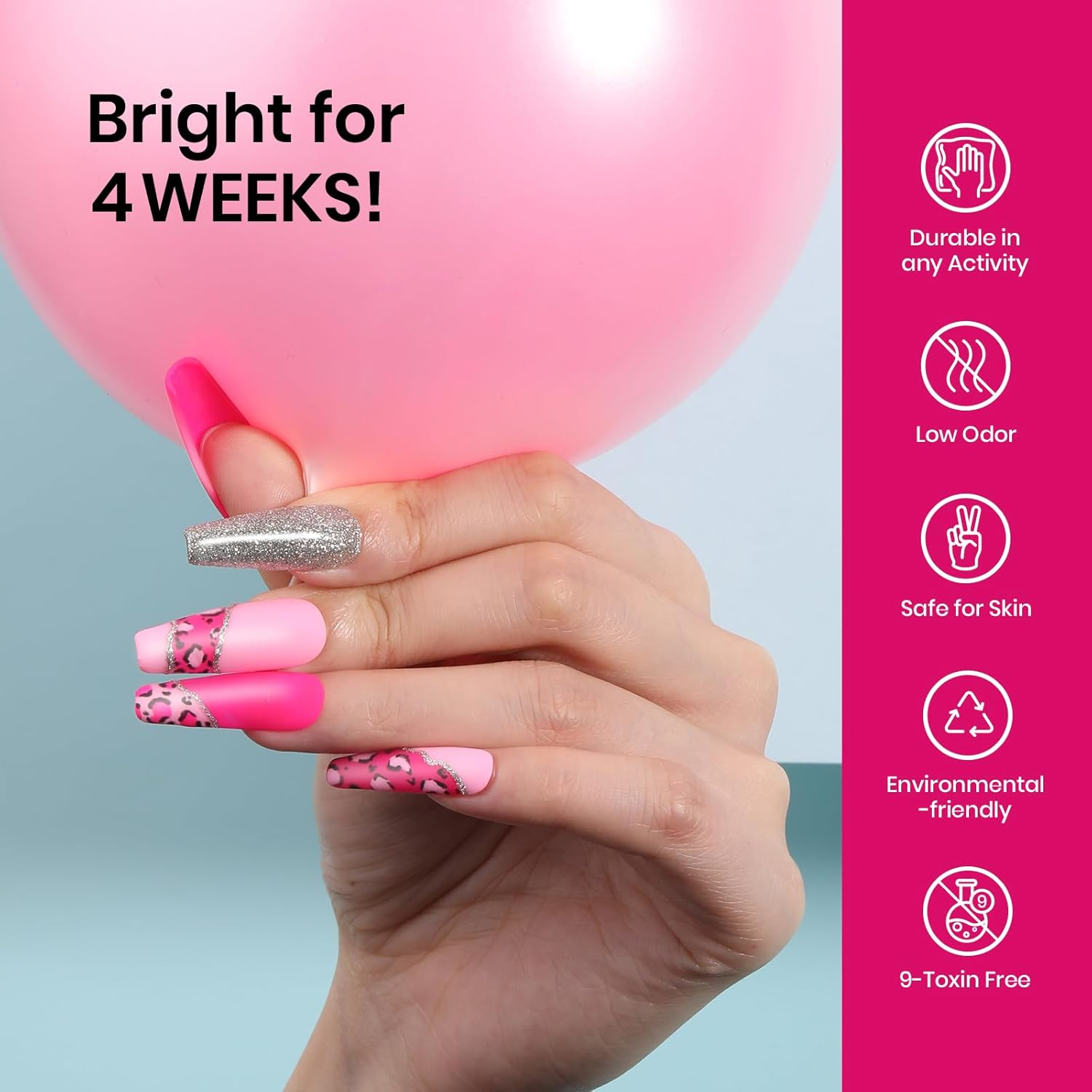 Beetles Gel Nail Polish Electric Pink Color Hot Pink Nails Soak off UV LED Nail Lamp Gel Polish Girls -SIZE: .5 Fl.Oz/Each 15 Ml/Each image number 6