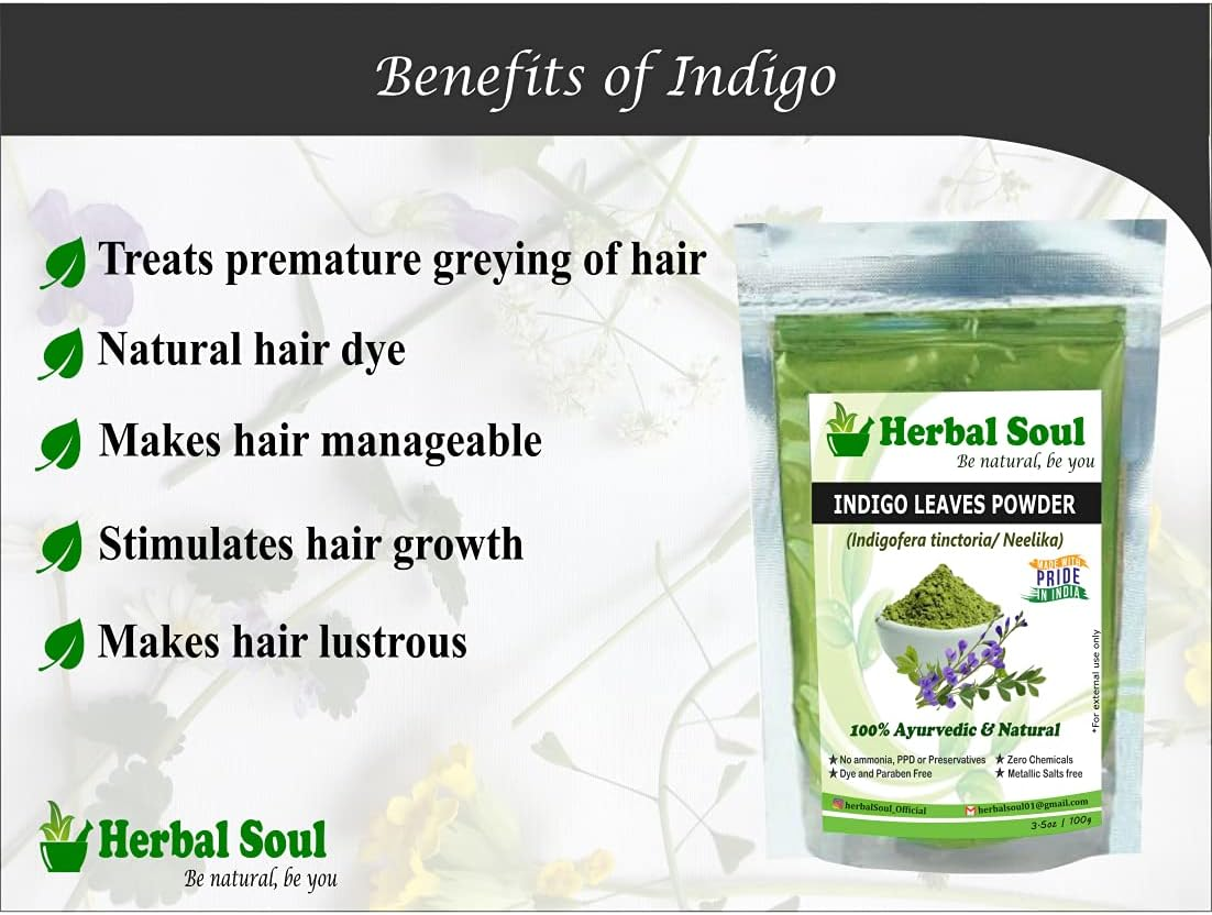 Herbal Soul Combo of Reetha Powder + Shikakai Powder + Indigo Powder | 300 Gm image number 5