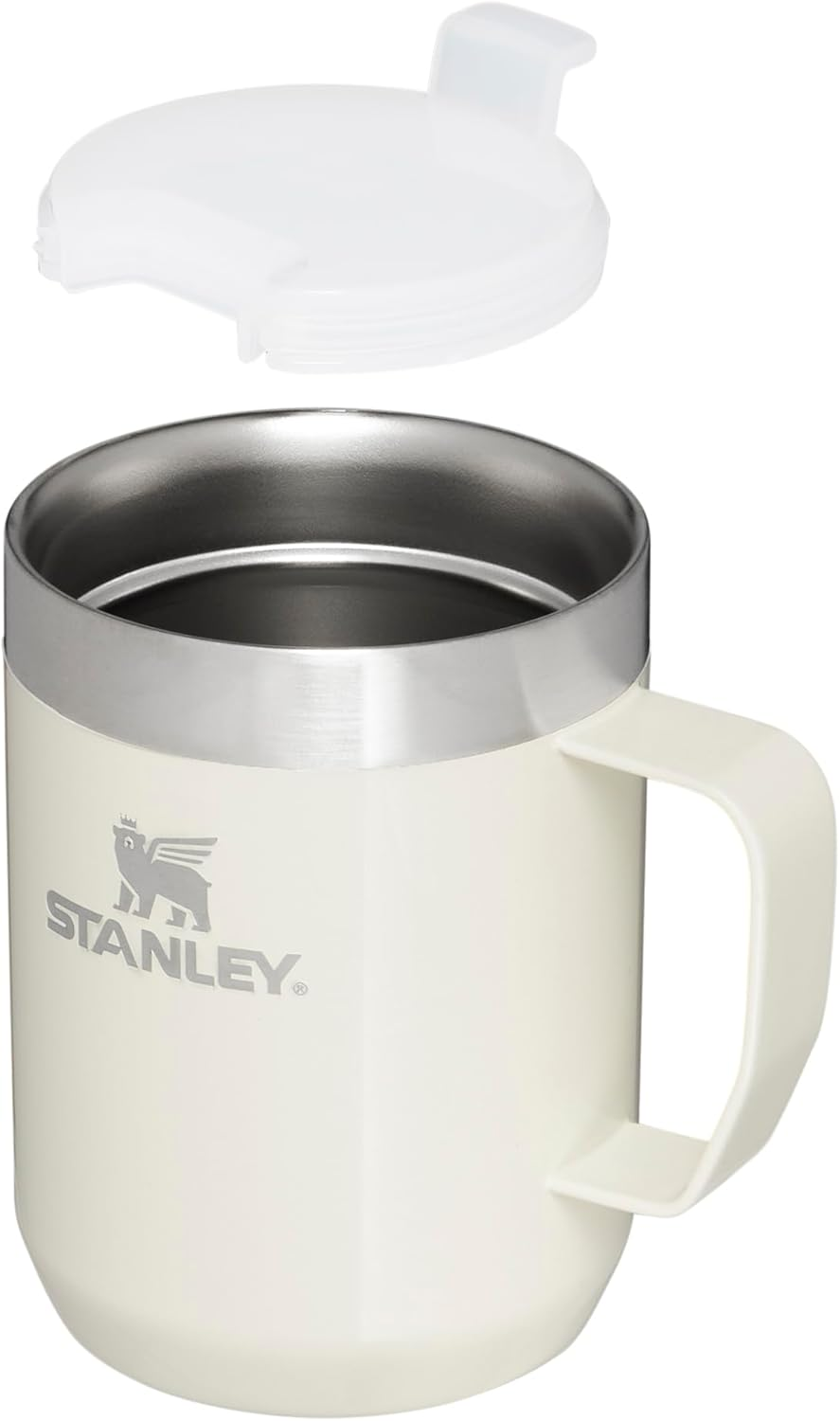 Stanley Stay-Hot Camp Mug 12 Oz | Press Fit Drink through Lid | Cup for Coffee, Tea and Drinks | Insulated Stainless Steel Coffee Mug | Bpa-Free | Cream Gloss image number 2