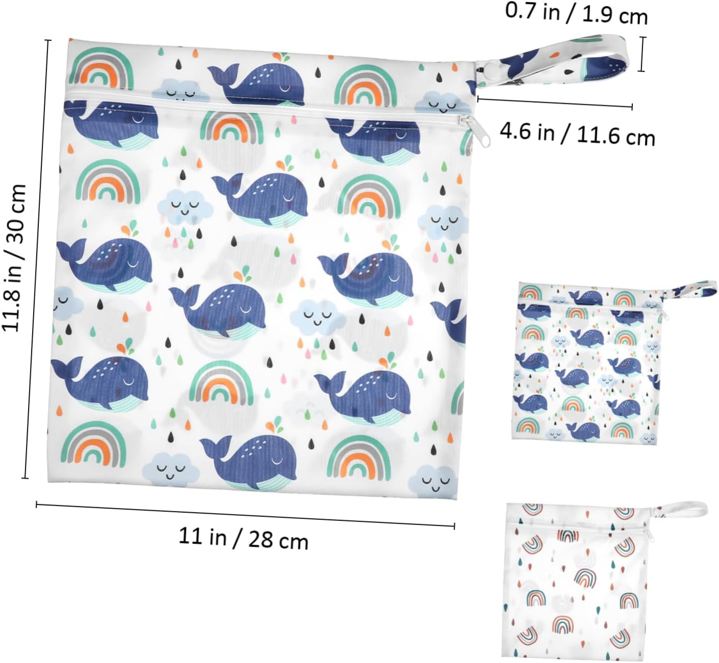 Ifundom 2Pcs Cartoon Pattern Diaper Bag Organiser Pouches Nappy Bin Bags for Wet Wipes Swimsuits image number 3