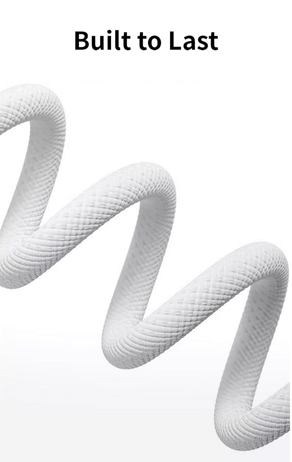 [1.5M 2Pack] Woven USB Charger to USB C Cable, Mfi Certified USB-A to Type C Cord Fast Charging for Apple Carplay Iphone 17 Pro Max/16/15, Ipad Air M2, Airpods Pro 2Nd, Samsung Galaxy S25, White image number 3