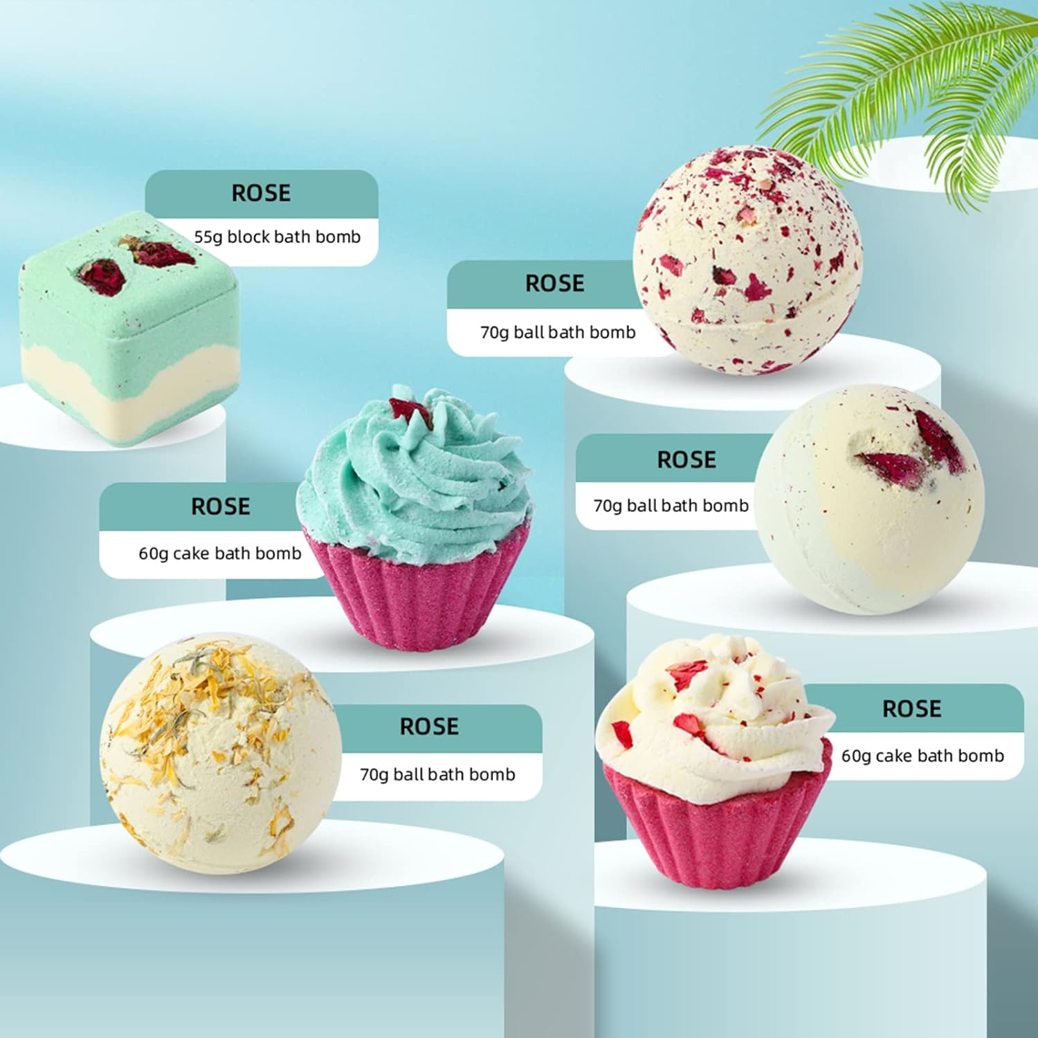 Angyang 6PCS Aromatherapy Bath Bombs Stress Relief & Relaxation Scented Shower Bath Salt Ball for Valentine'S Day/Birthday Gift image number 3