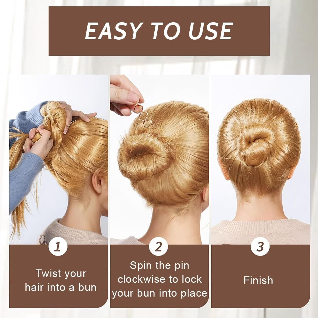 Pack of 23 Spiral Hair Clips, Spiral Hair Pins, Hair Accessories, Rotating DIY Hair Pins, Hair Clips for Hair Styling, Suitable for Various Hairstyles image number 3