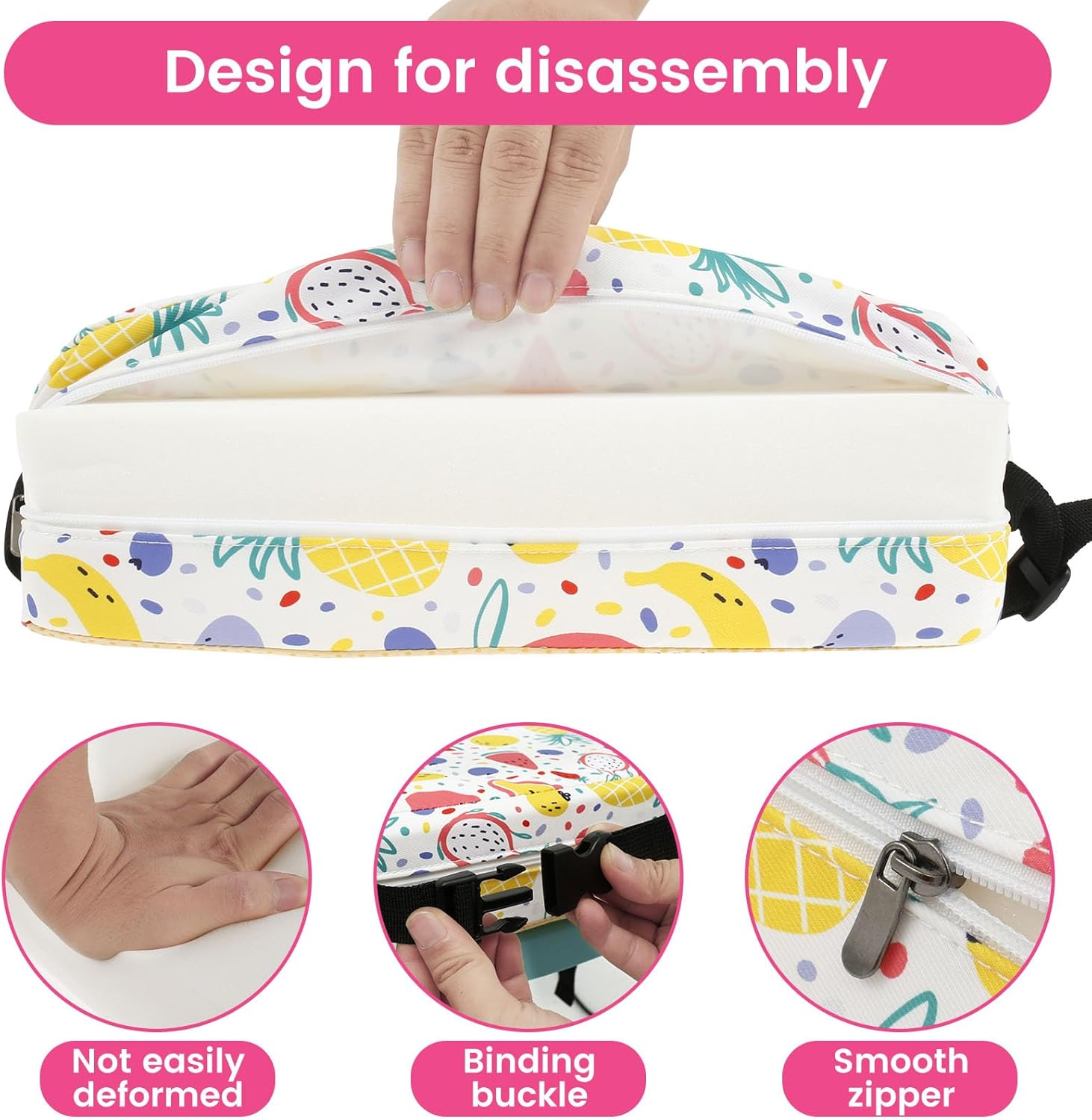 Toddler Booster Seat Booster Seat for Dining Table Portable High Chair Cushion Soft Breathable Booster Seat Pad with Safety Buckles Non-Slip Bottom Booster Chair Cushion for Toddlers Eating (Shape 1) image number 4