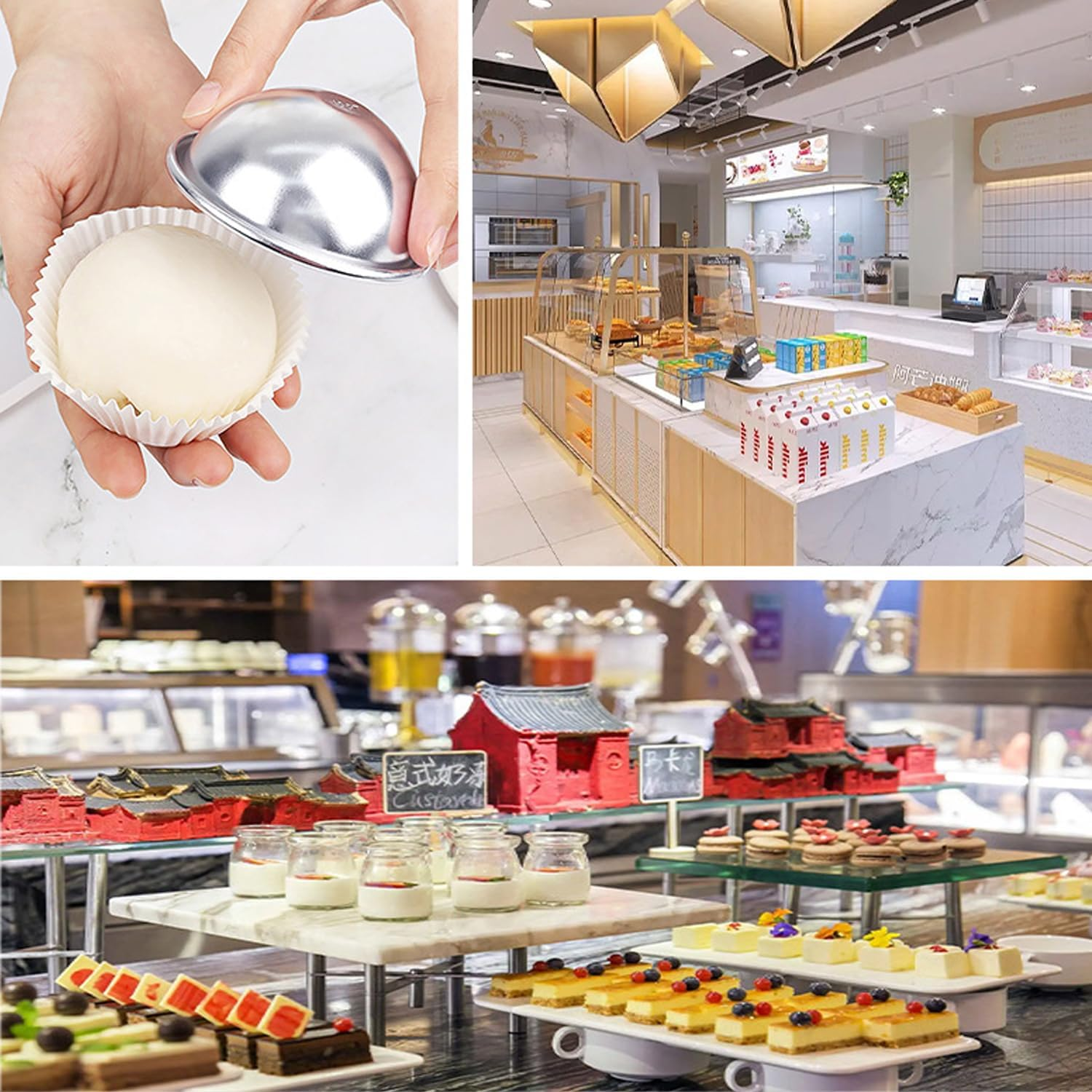 9 Sets 18 Pieces Bath Bombs Make Yourself - Bath Bomb Moulds Kit, Aluminium Bath Bomb Mould Soap Mould Moulds, DIY Casting Moulds for Homemade Bath Bombs image number 4