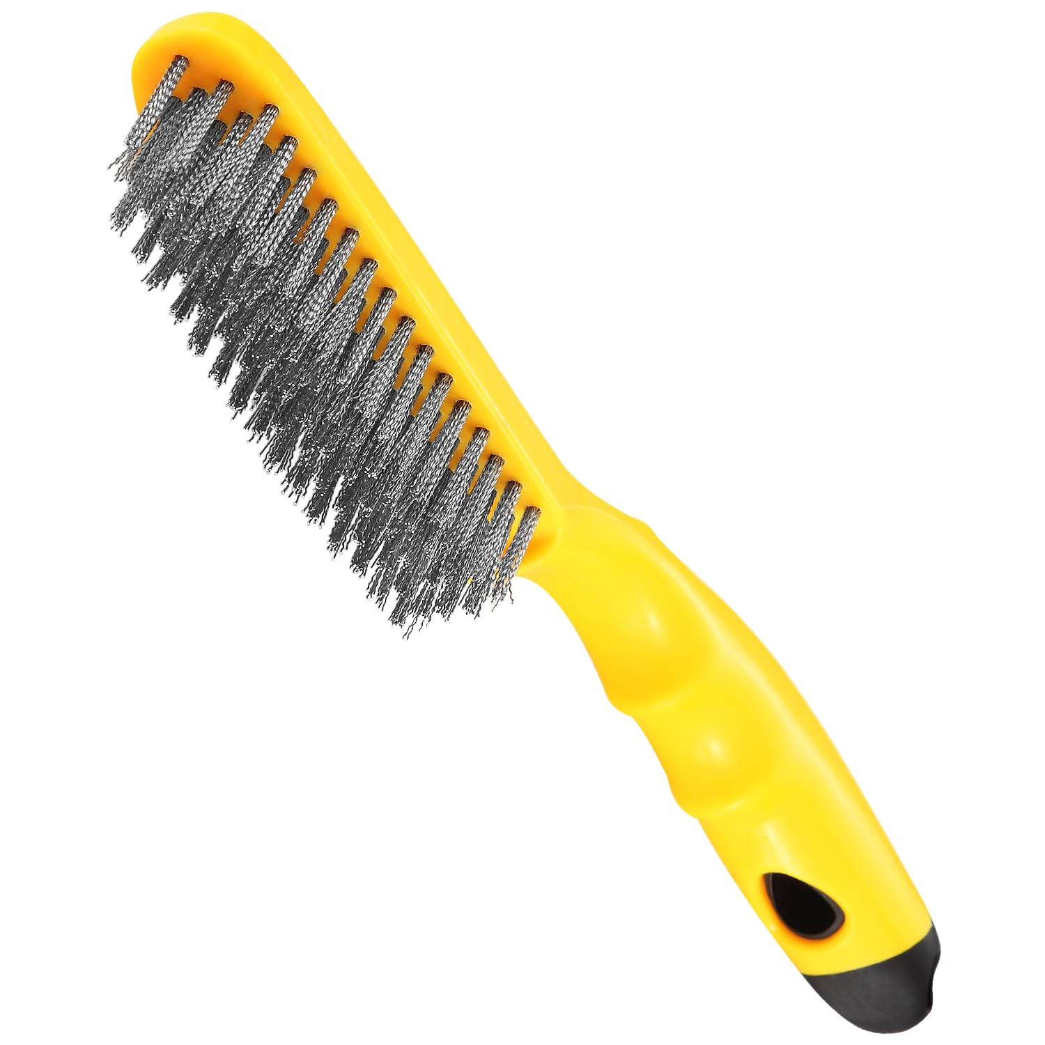 Stainless Steel Wire Brush 2 Pcs, 79 Bundles of Bristles, 10.5" Plastic Contoured Handle, Heavy Duty Scratch for Cleaning Rust Dirt before Welding, Dust and Paint Scrubbing (LWH-2SP) image number 1