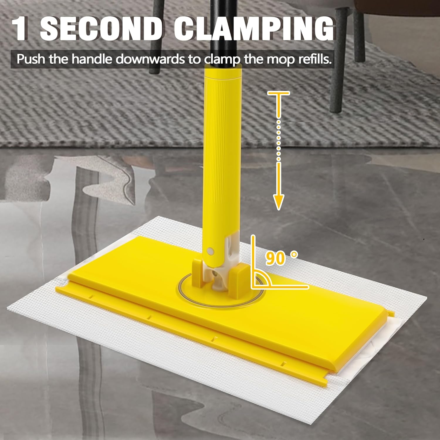 NEWE Floor Mop, 2-In-1 Starter Kit for Swiffer with 10 Dry Floor Cloths and 10 Moist Floor Cloths, Disposable Duster for Cleaning Wood, Hardwood Floors, Wall, Kitchen, Bathroom, College Dorm image number 4