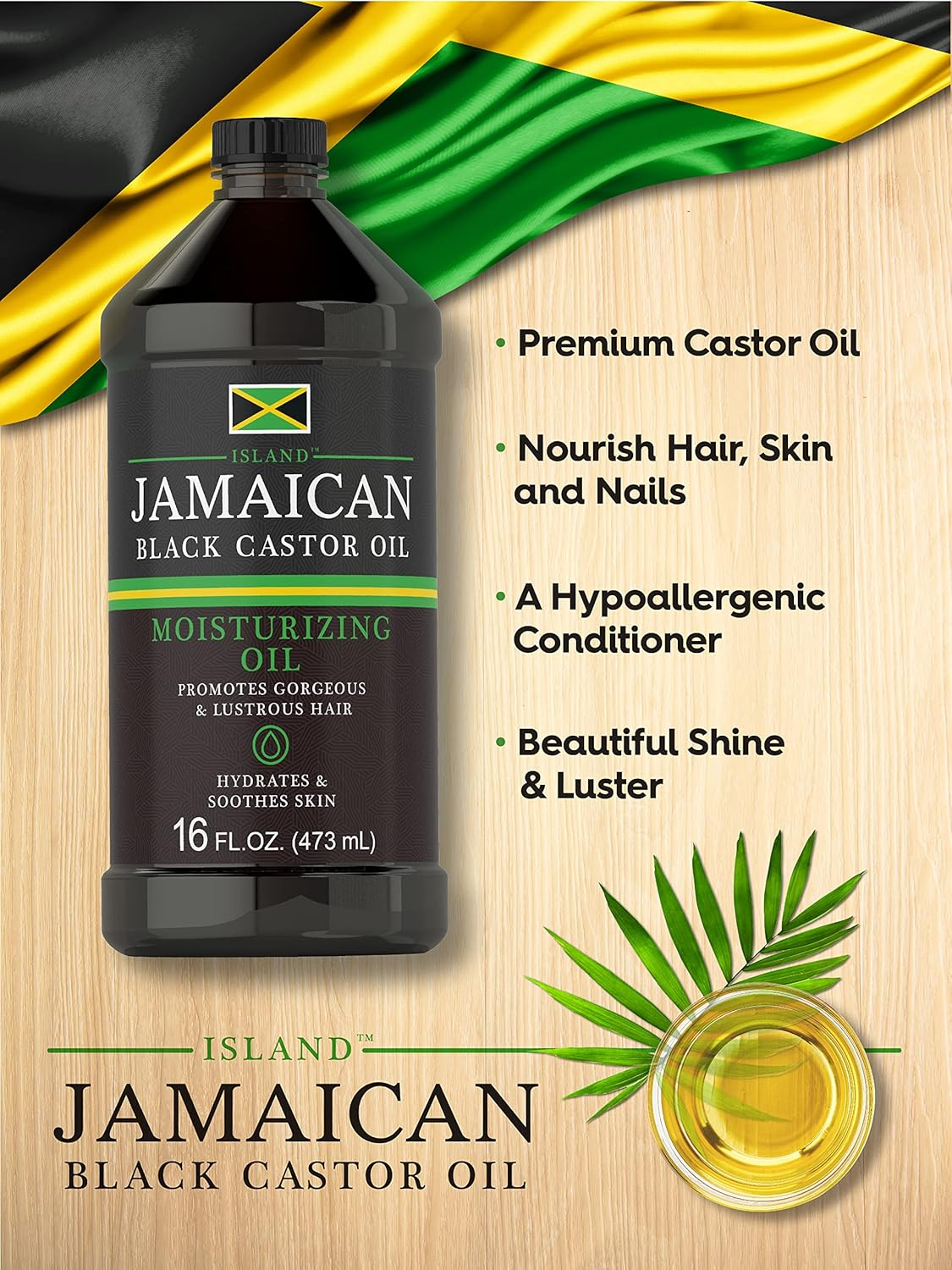 Island Jamaican Black Castor Oil Huge 470Ml Bottle image number 4