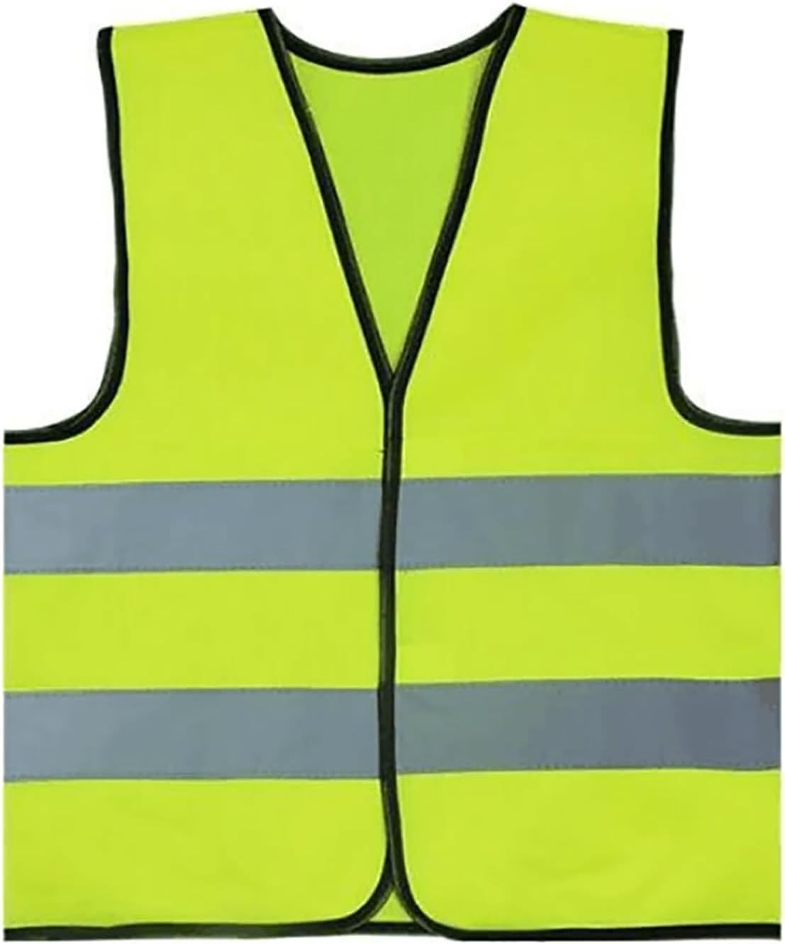 10 Pack Kids Safety Vests with Zipper - Yellow Reflective High Visibility, Hi Vis Silver Strip, Traffic, Cycling, Runner, Surveyor, Volunteer for Aged 4-12 image number 2
