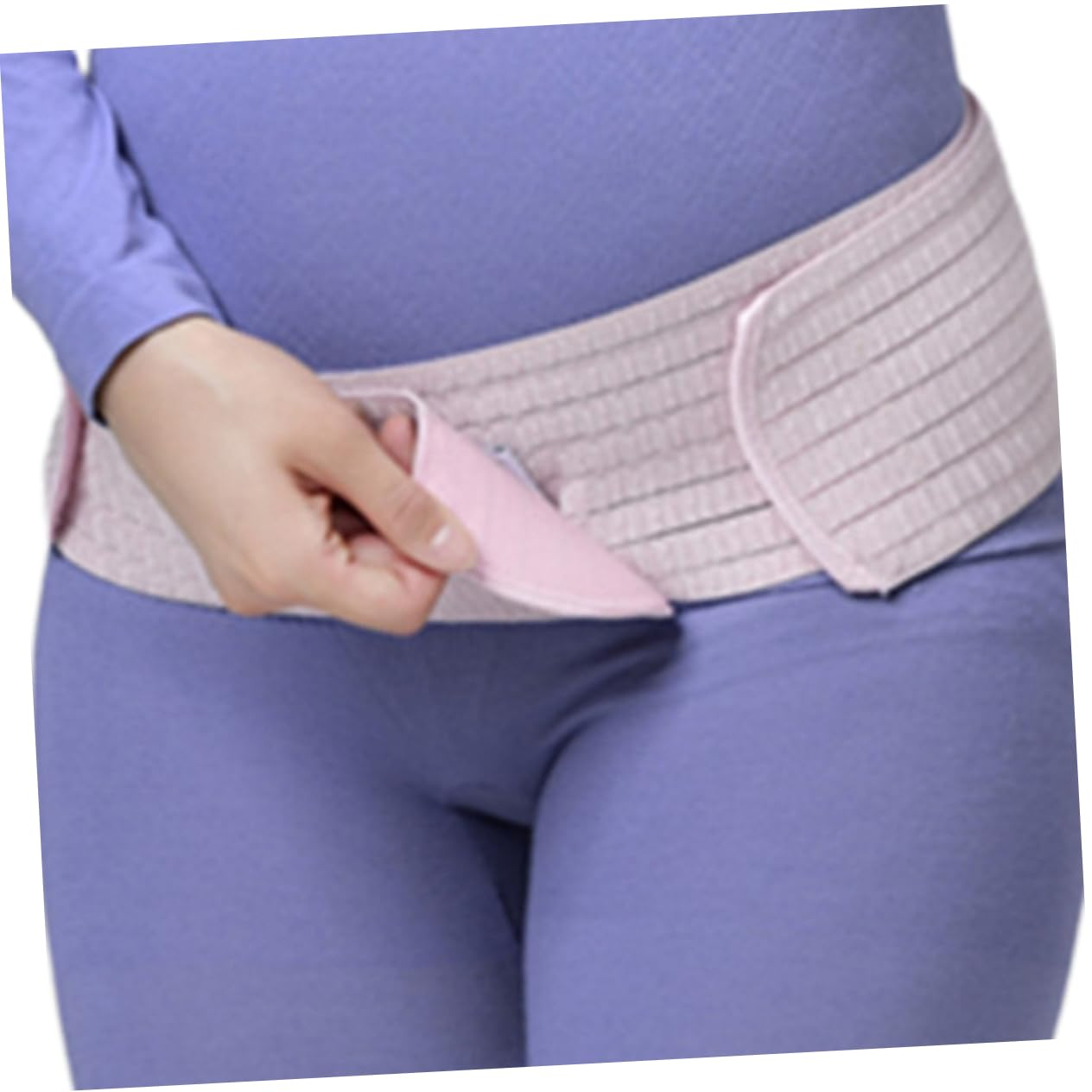 Breathable Dual-Layer Pregnancy Belly Support Belt Pink Free Size Postpartum Pelvic Waist Care Band for Pregnant Women Abdomen and Back Protection image number 6