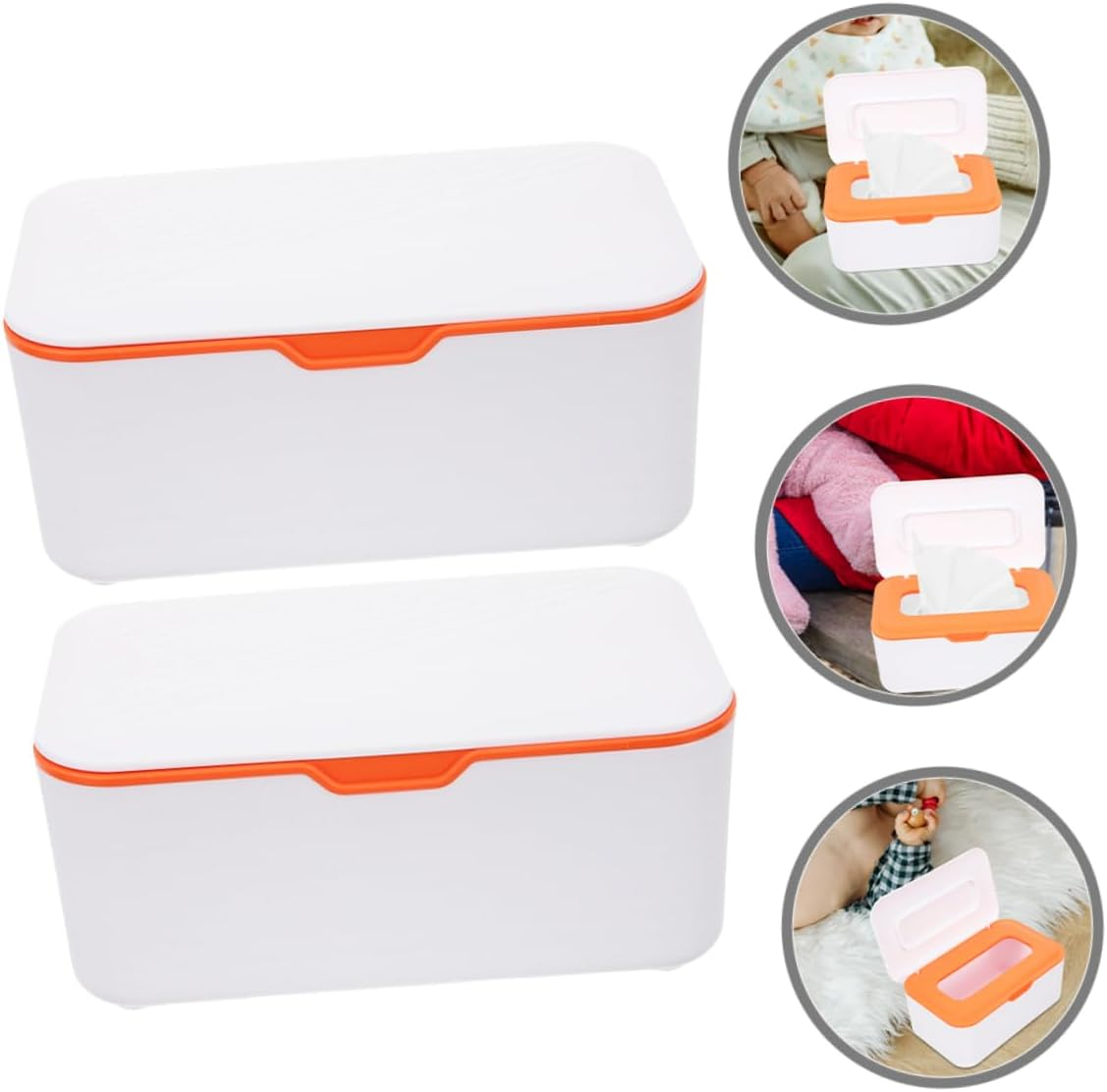 2Pcs Wet Wipes Dispenser Box Tissue Box Holder Desktop Holders Napkin Tissue Containers Retro Container