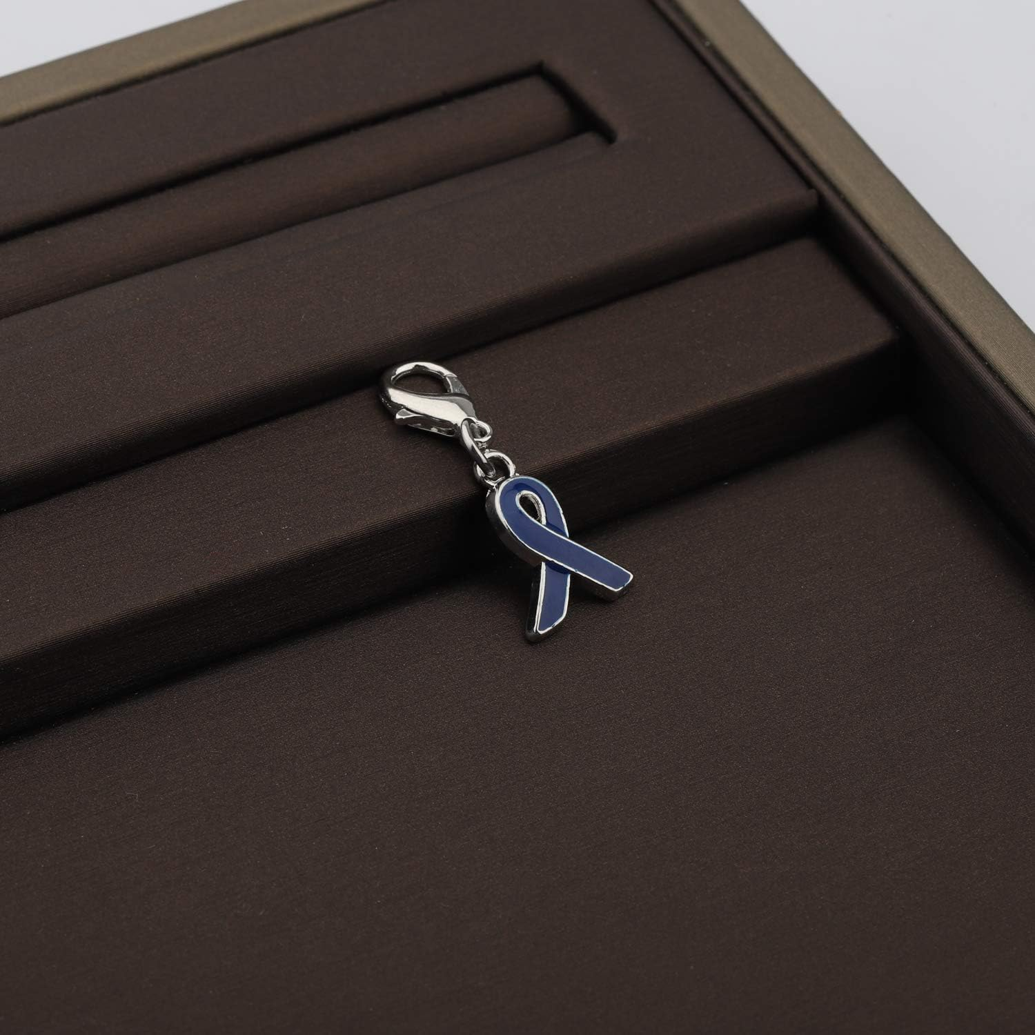 CHOORO Navy Blue Awareness Ribbon Zipper Pull Colon Cancer, Arthritis, Rectal Cancer, Huntington'S Disease, Reye'S Syndrome, Erb'S Palsy Surrivor image number 2