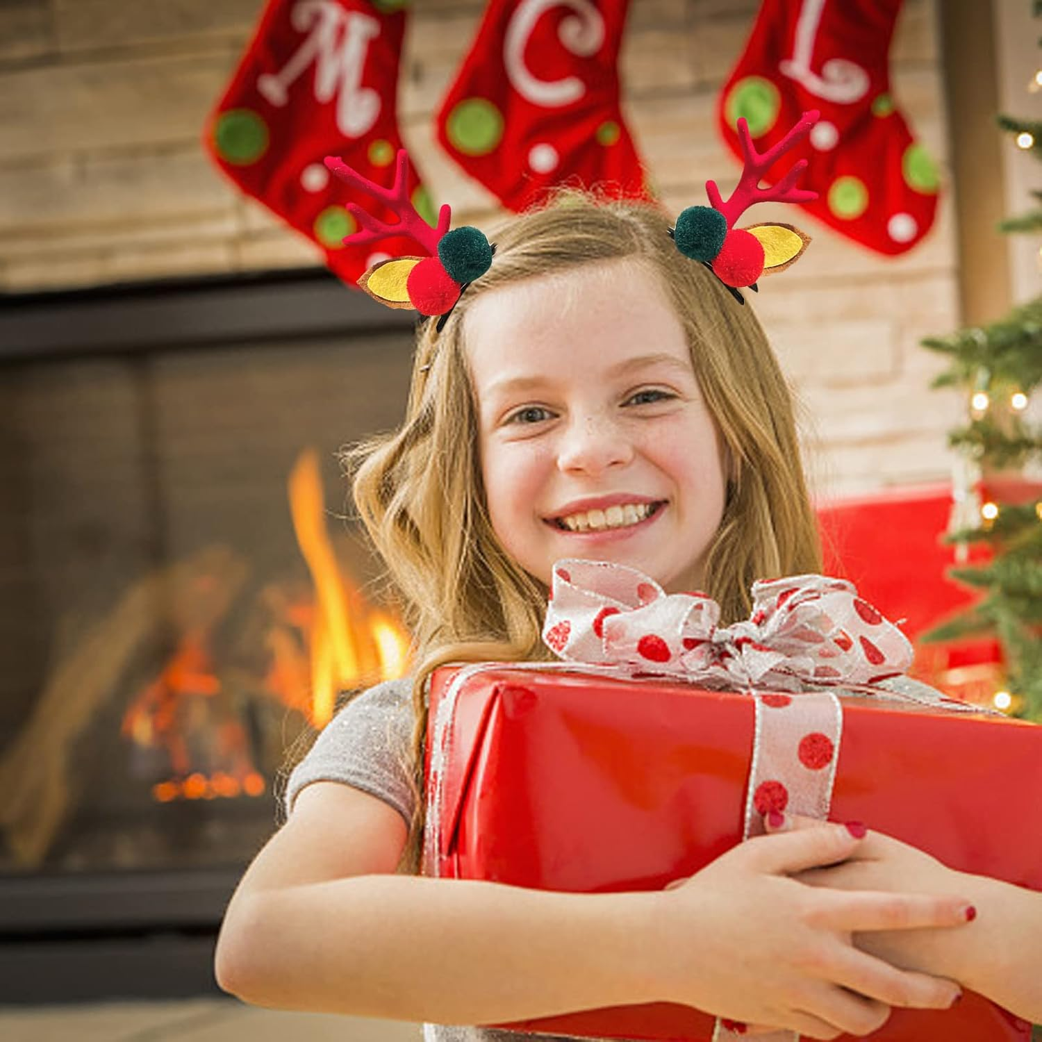 Christmas Hair Clip,2 Pairs Christmas Reindeer Antlers Hairpins,Deer Horn Barrettes,Cute Festive Hair Clips Hairpins,Christmas Hair Accessories for Women Girls Kids Christmas Party (Style 2) image number 4