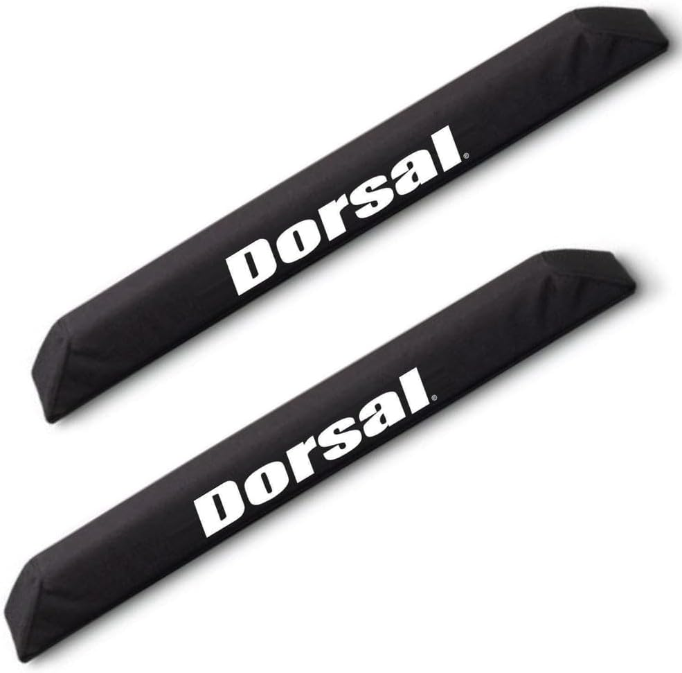 DORSAL Aero Roof Rack Pads for Crossbars - Set of 2 for Surfboards Kayaks SUP Snowboards Paddleboard and Canoe Polyester 20" Inch Factory Aero Bars (Narrow) Black image number 1