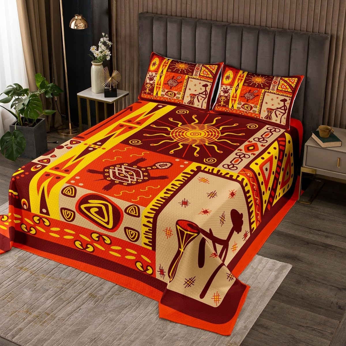 Manfei Hummingbird Flowers Woman Bedspread Set M Size, Watercolour Floral Leaves Botanical Bedding Set, Children Girls Teens Adult Room Decor, Natural Animals Comforter Set Spring Garden Quilt Set