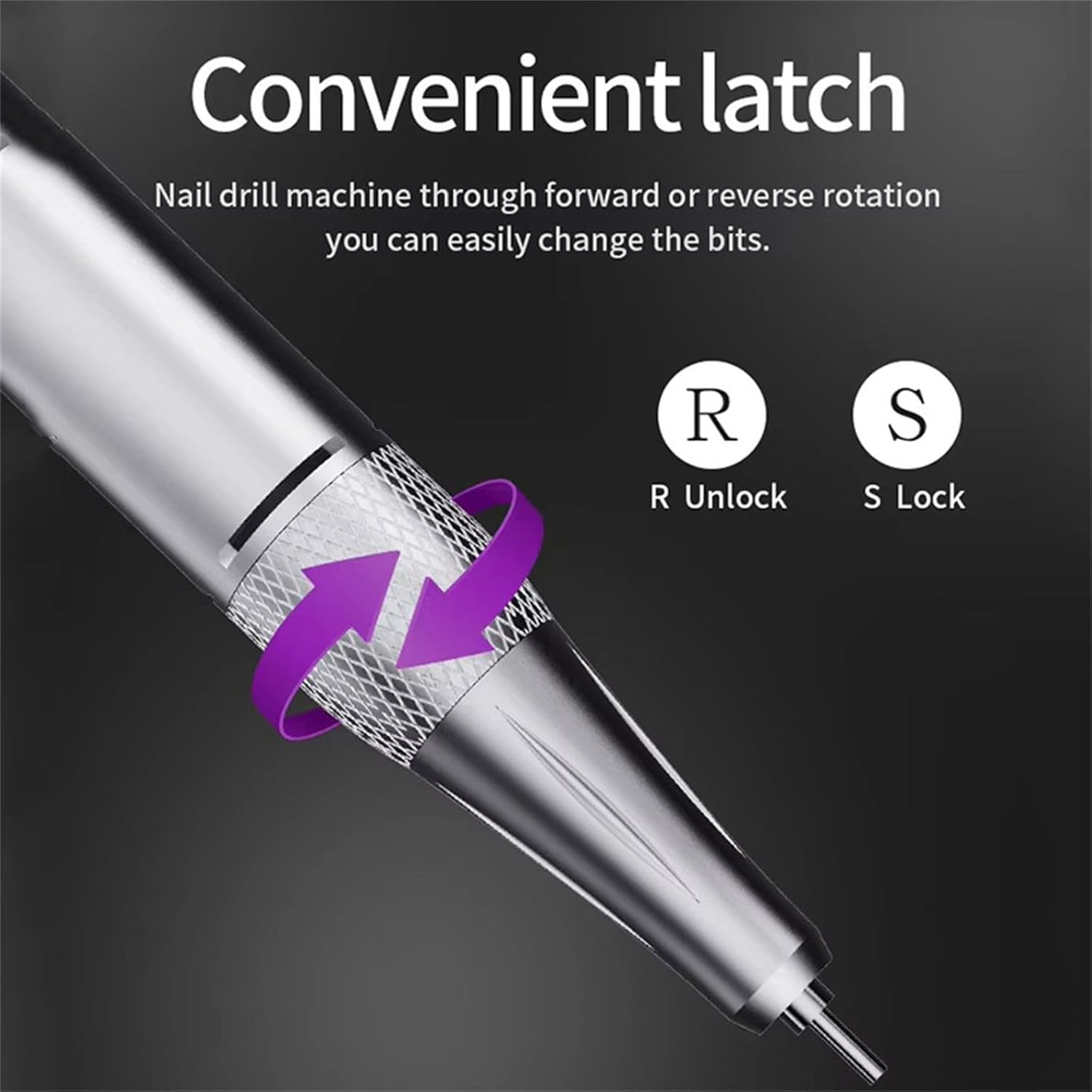 Bouzaak Professional Electric Nail Drill Kit,Diamond Shiny Rechargeable Nail Grinding Machine Low Noise Nail Polishing for Acrylic Gel Nails image number 5