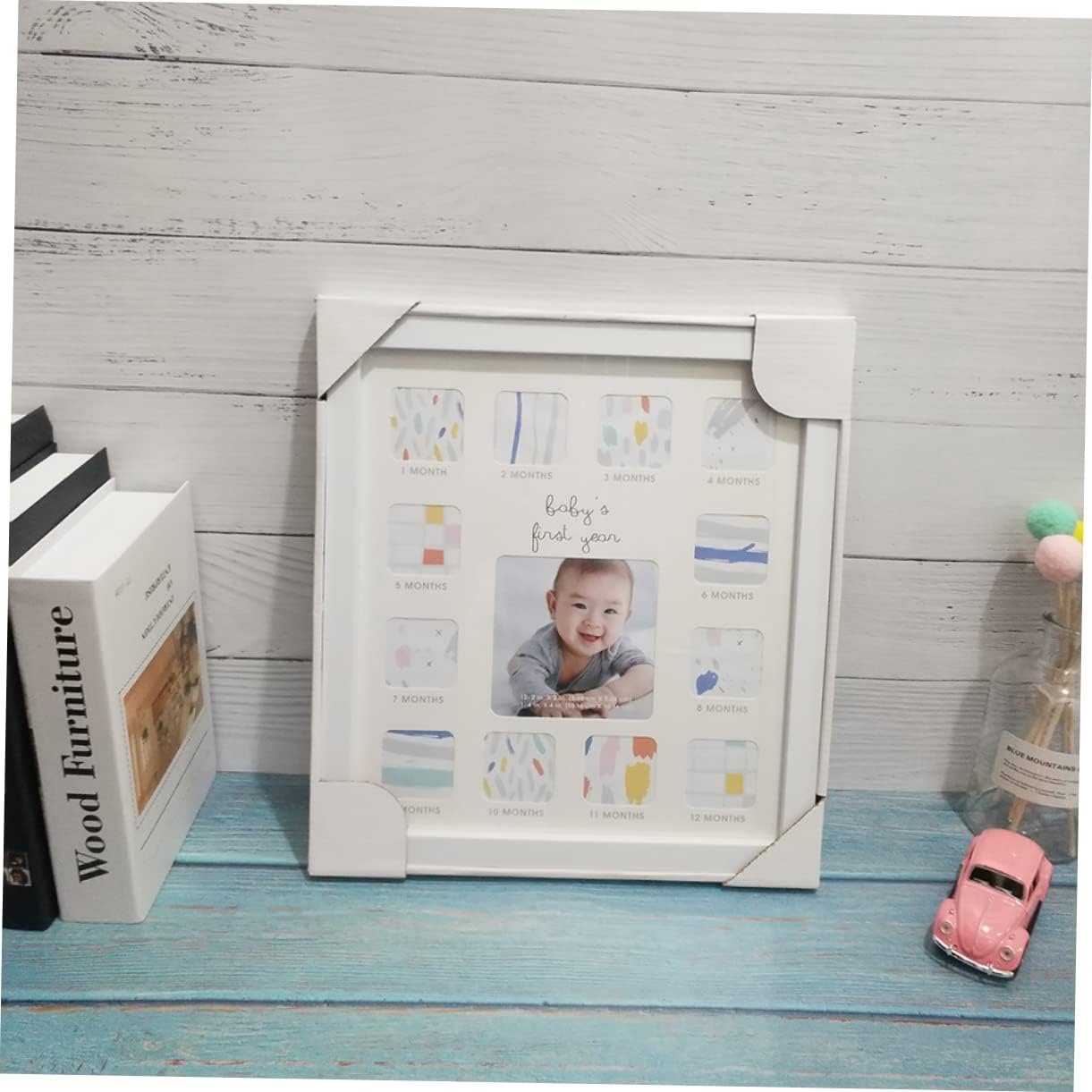 Unique Keepsake Frame for Photos White Photo Collage for Nursery Displays Monthly Moments Durable Material Newborn Girl Accessory image number 4