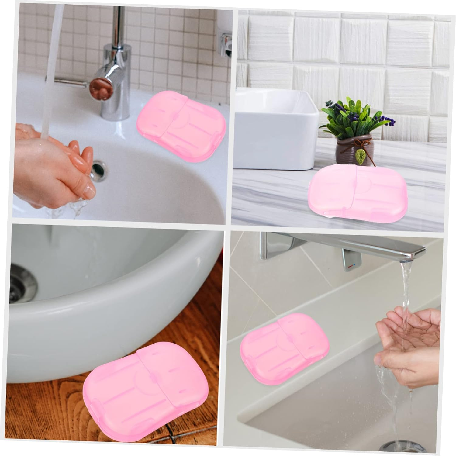 LOEFLIFA Portable Travel Soap Sheets for Boys and Girls 20-Pack Pink Outdoor Hand Washing Soap Slices for Camping and Travel image number 5
