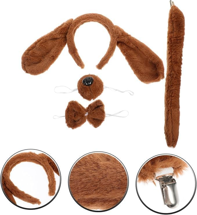 1 Set Dog Clothing Apparel Hair Bands Head Band Hairbands Headgear Costume Tails the Outfit Pet Ears Headband Party Decorative Headband Dog Cosplay Tail Headband Fabric Dog Element image number 4