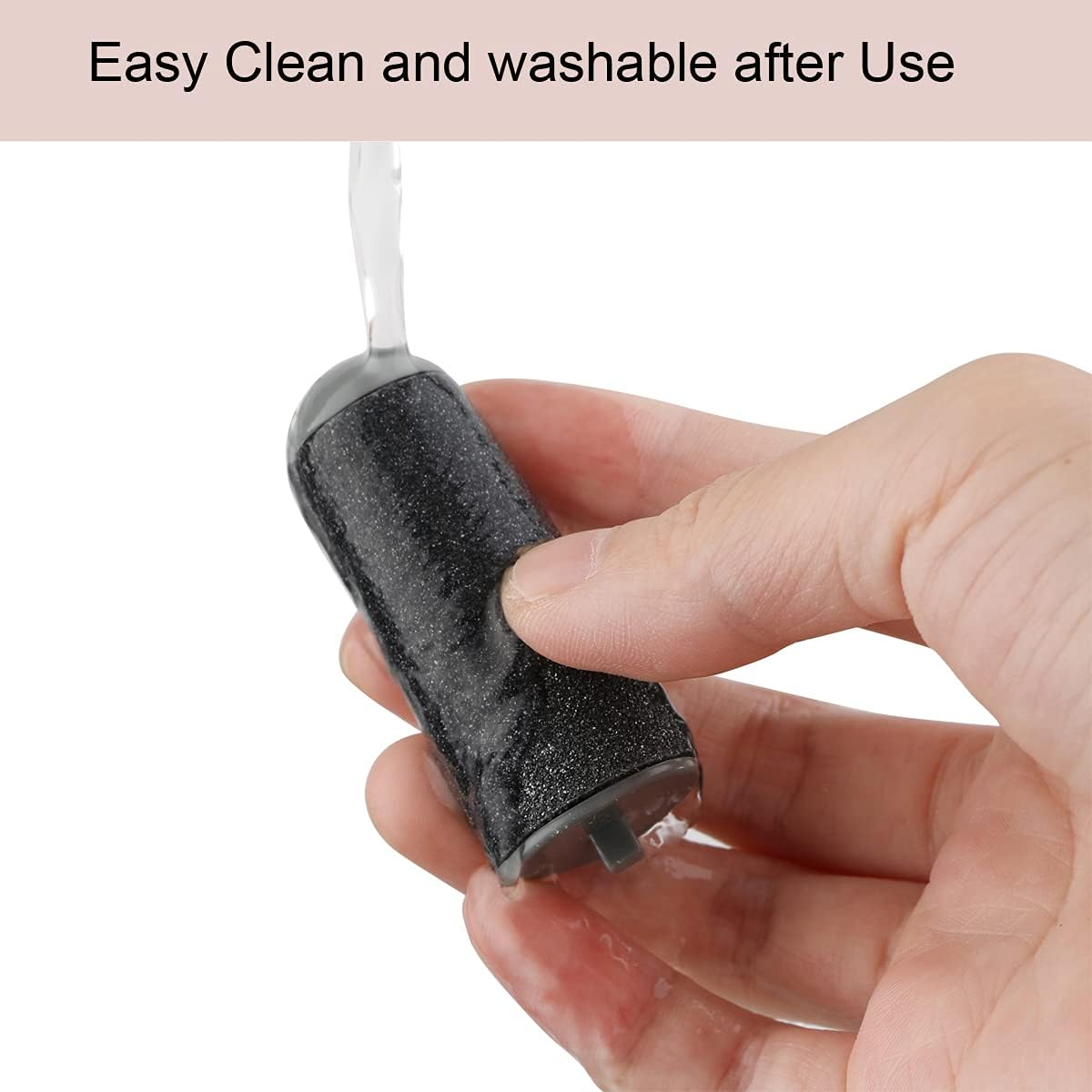 5 Pack Black Coarse Replacement Roller Refills Compatible with Finishing Touch Flawless Pedi Electric Tool File Include a Cleaning Brush image number 3