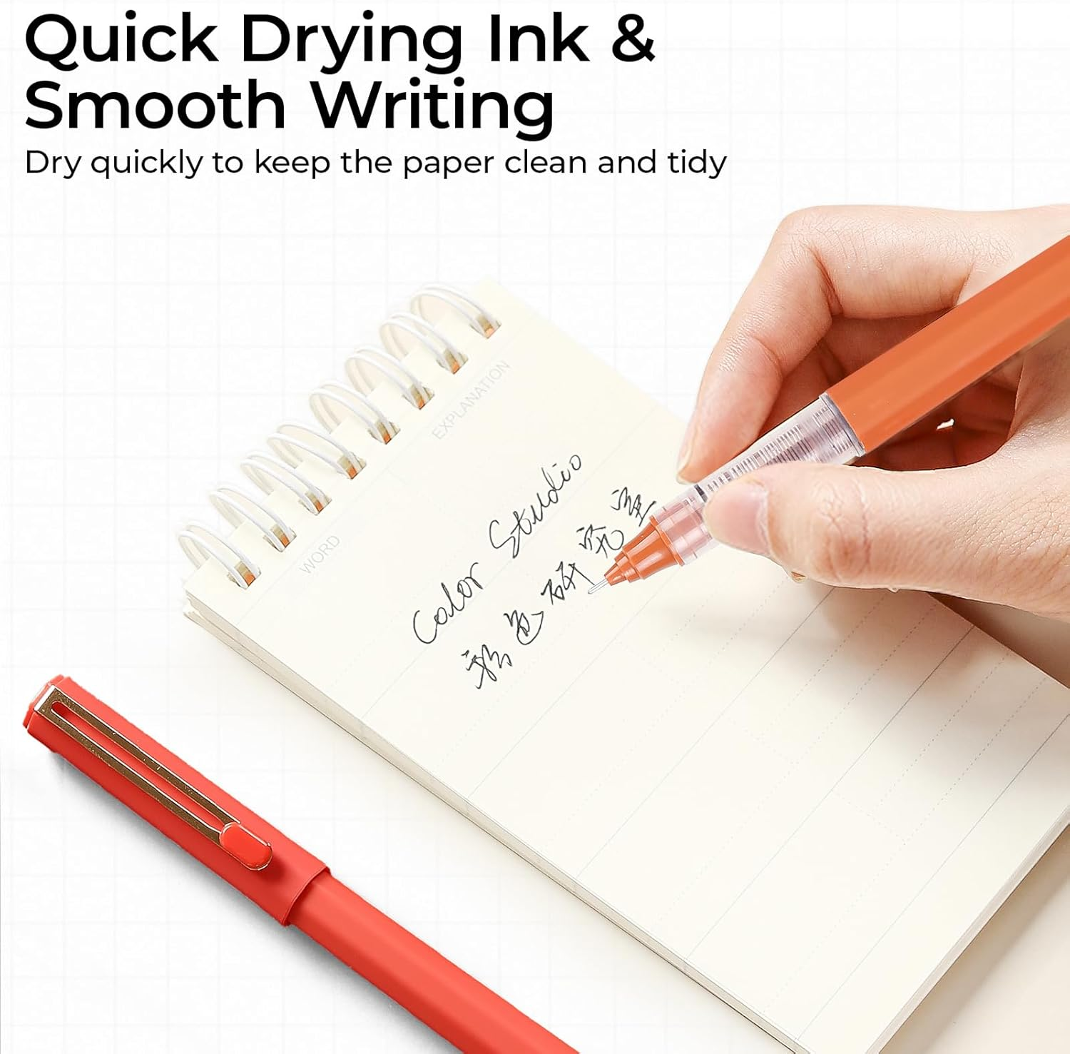 M&G 5 Pcs Liquid Rollerball Pens Ultra Fine Point Pens with Black Ink, 0.5Mm Caramel Color Pens Smooth Writing for Note Taking, Office School Supplies Gifts Student Women Men image number 2