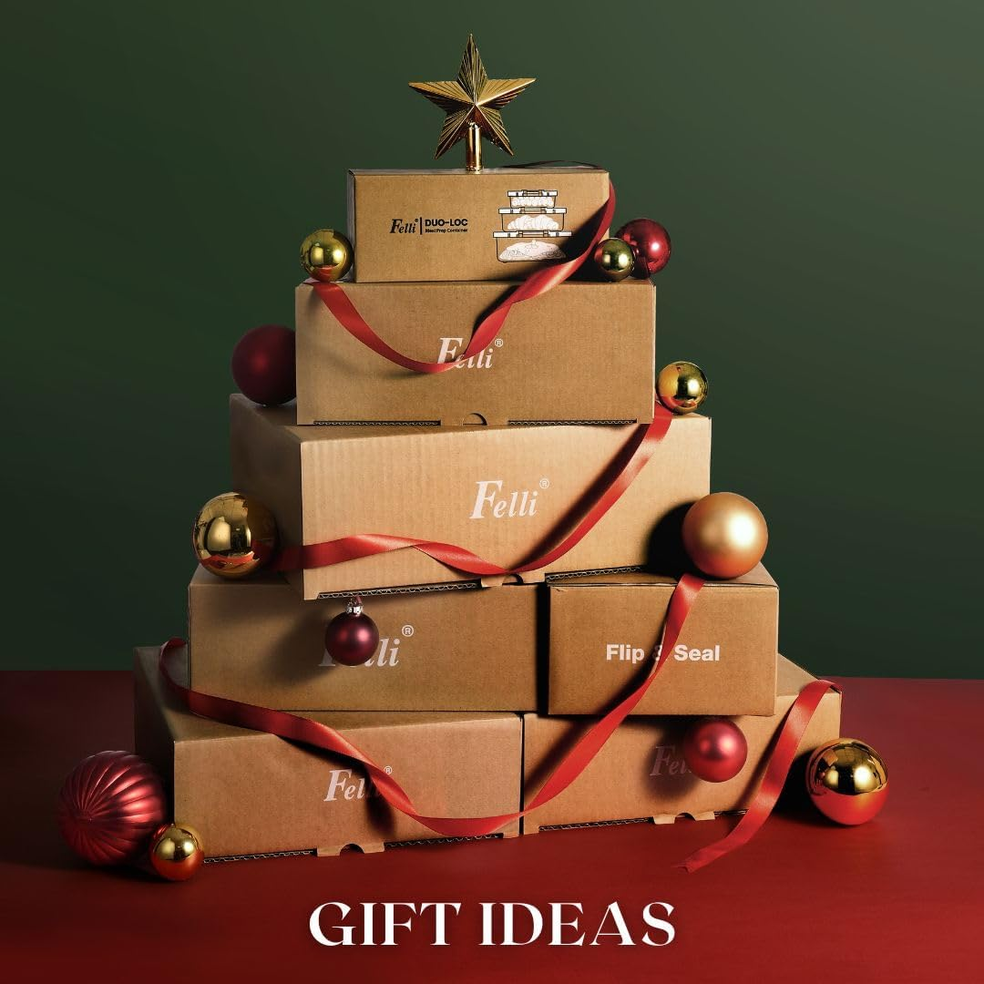 Felli Flip Tite Food Storage Container with Lid Air Tight 5&rdquo; LARGE-M Lock Top Stackable Acrylic Canister Set for the Kitchen Pantry Clear Jar Organizing Sugar Flour Powder Protein Organizer (1.8 Qt) image number 2